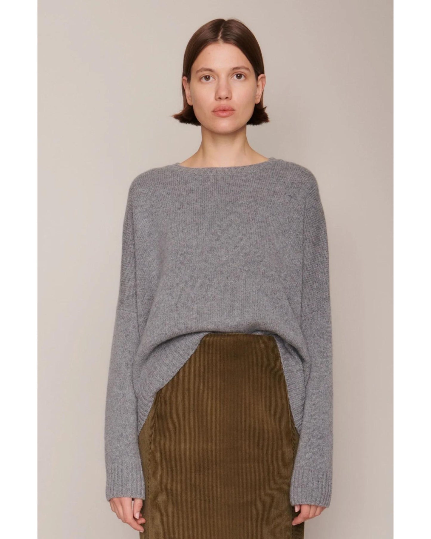 Organic by John Patrick Cashmere Wide Pullover Grey Melange