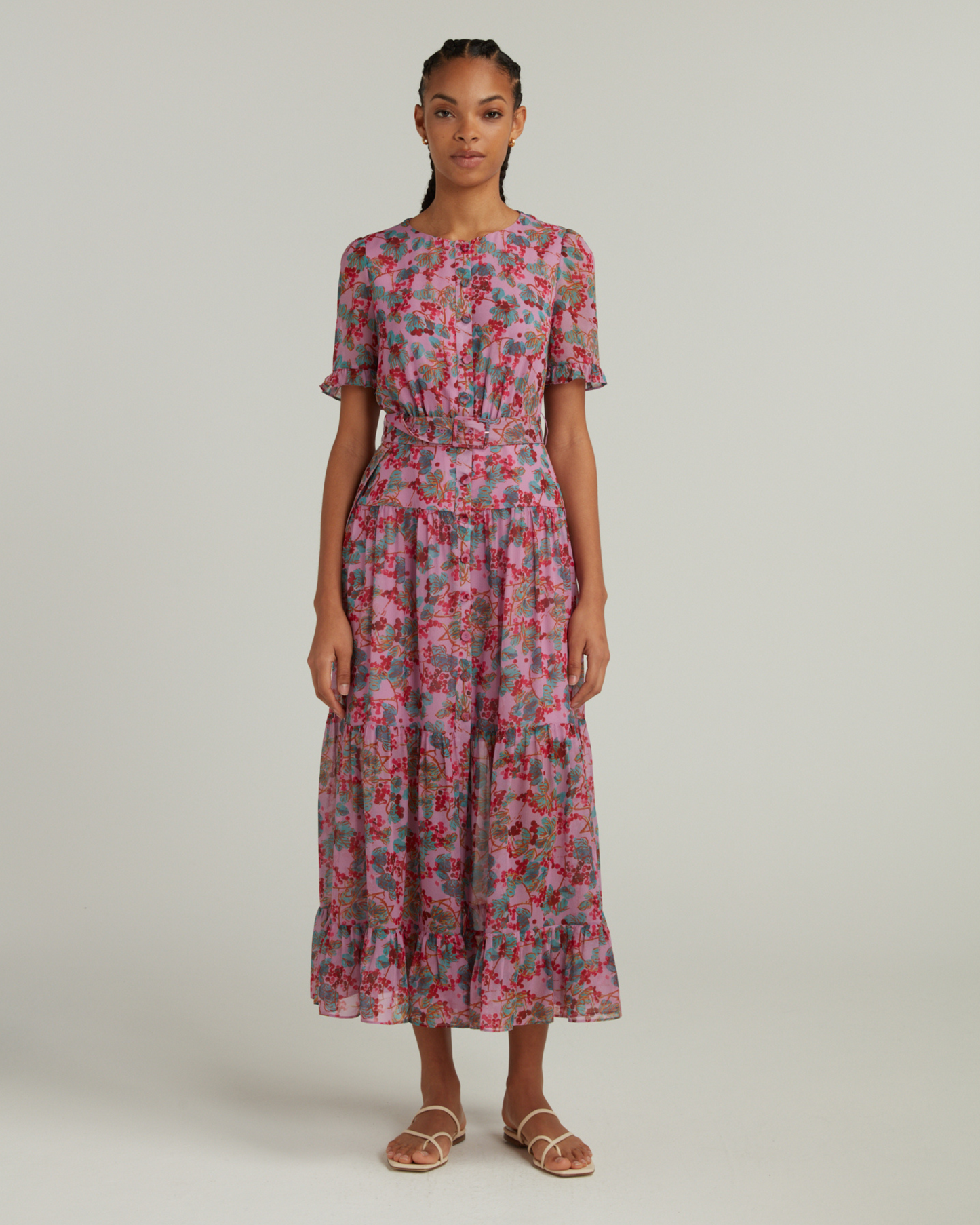 Saloni Sophie Dress Mulberry Blush
