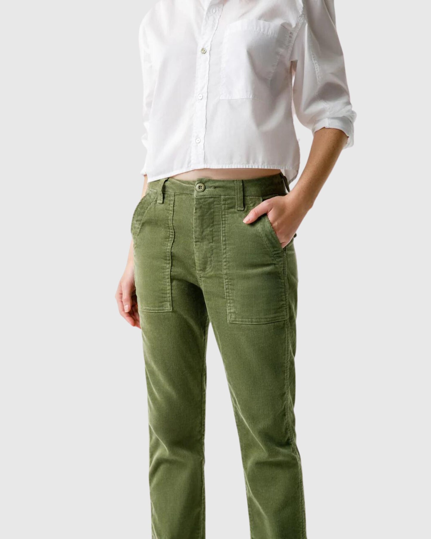 AMO Corduroy Easy Army Trouser Tea Leaf