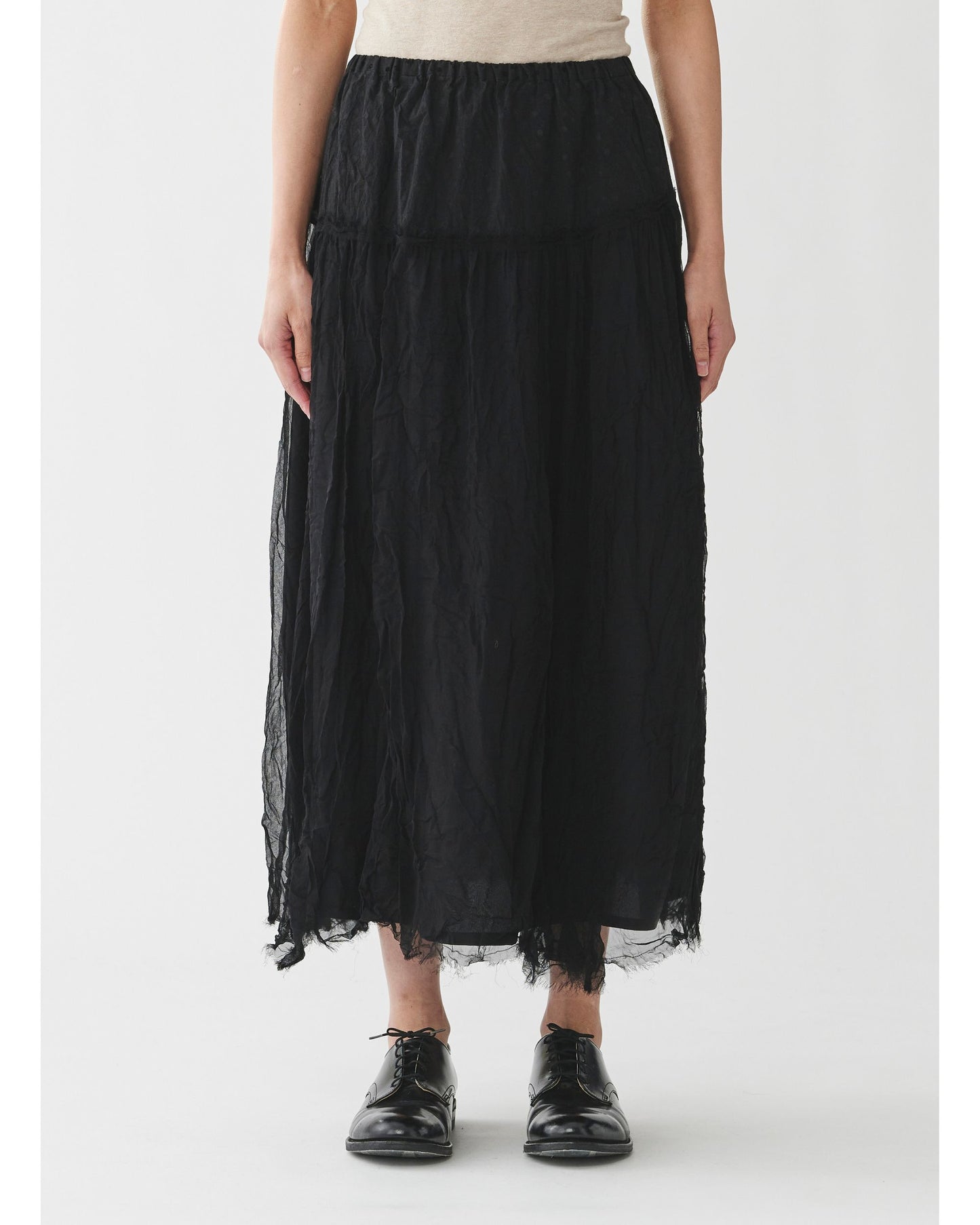 Pas de Calais Flock Print Skirt Black Cupro