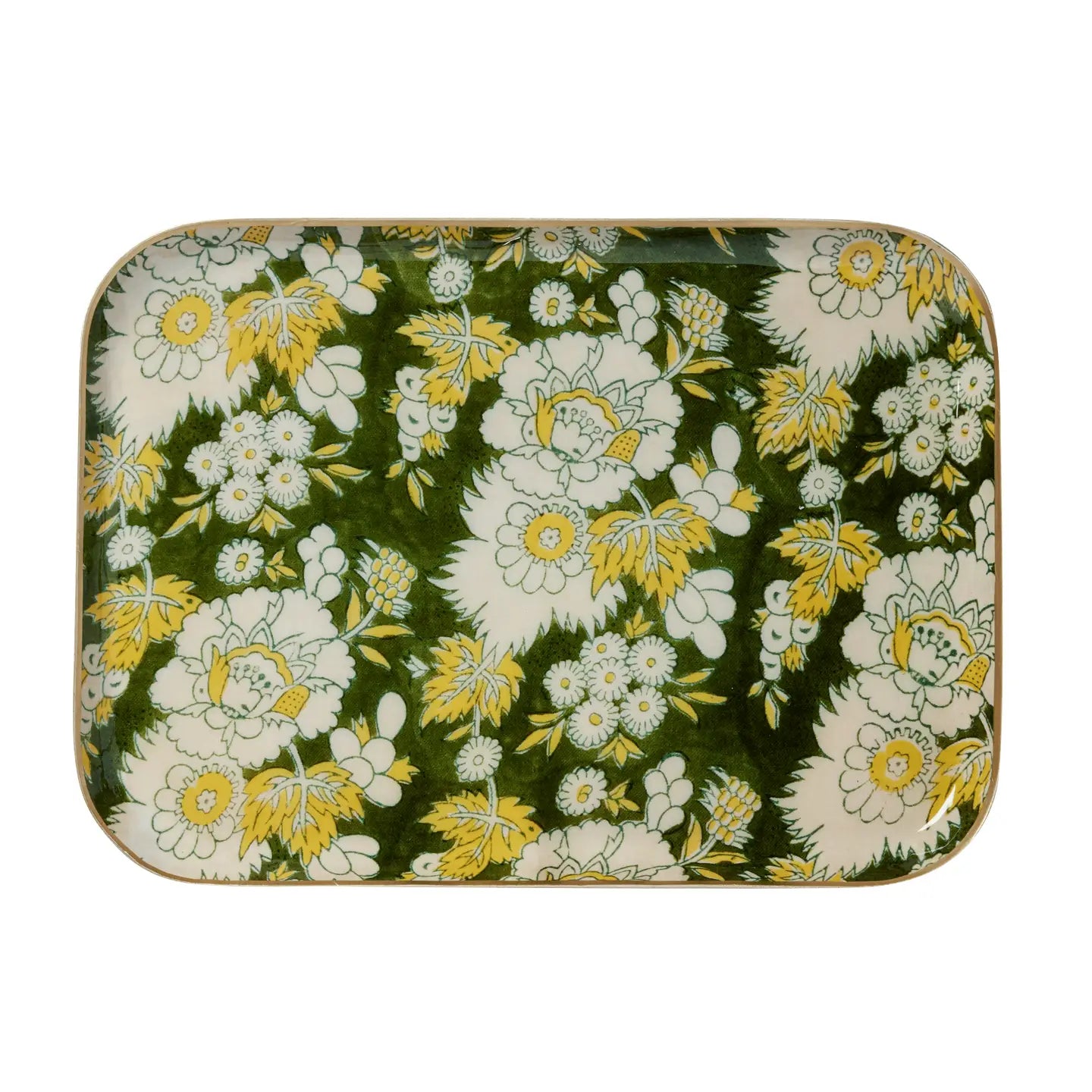 Enameled Metal Tray Vishnu Green-Thistle Hill-Thistle Hill
