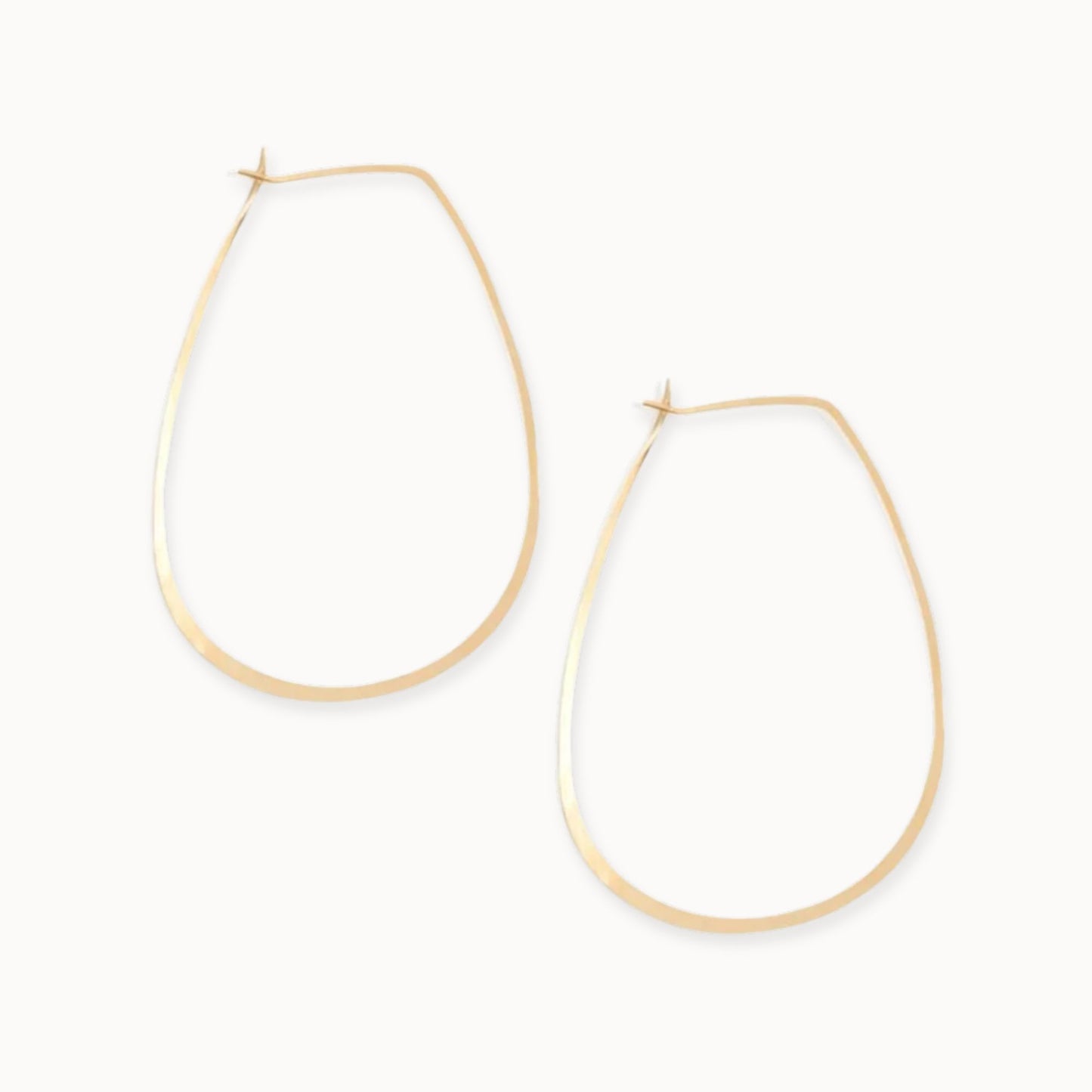 Melissa Joy Manning 14k Gold Large Tear Drop Hoop-Melissa Joy Manning-Thistle Hill
