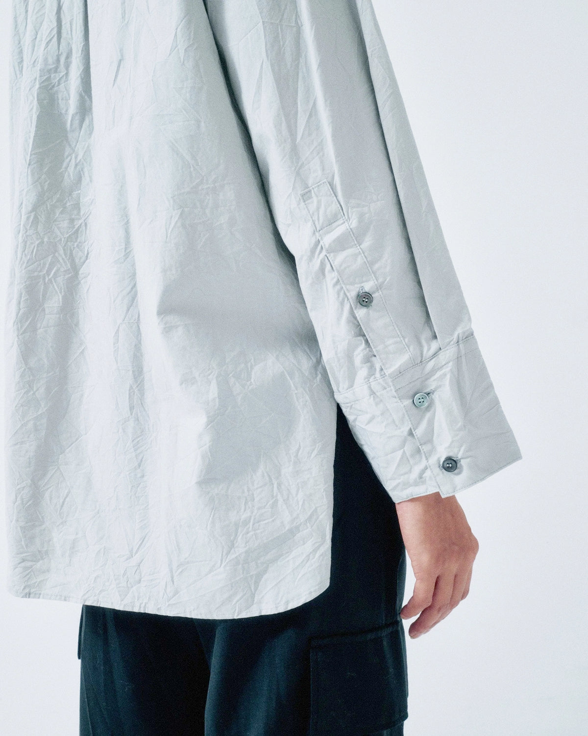 Sayaka Davis Crinkled Oversized Shirt Moon Grey