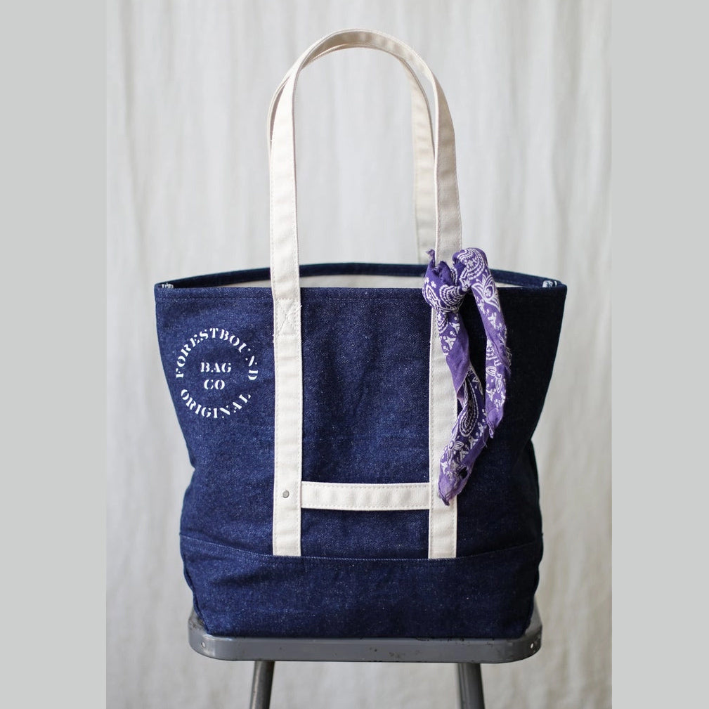 Forestbound Reclaimed Denim Market Tote-Forestbound-Thistle Hill
