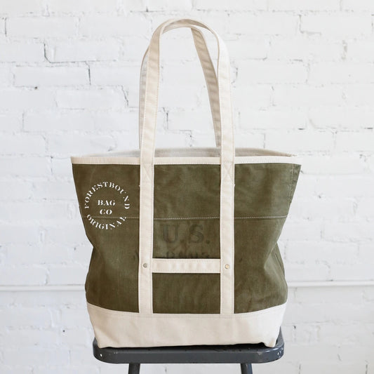 Forestbound 1940's Era Reclaimed Canvas Market Tote-Forestbound-Thistle Hill