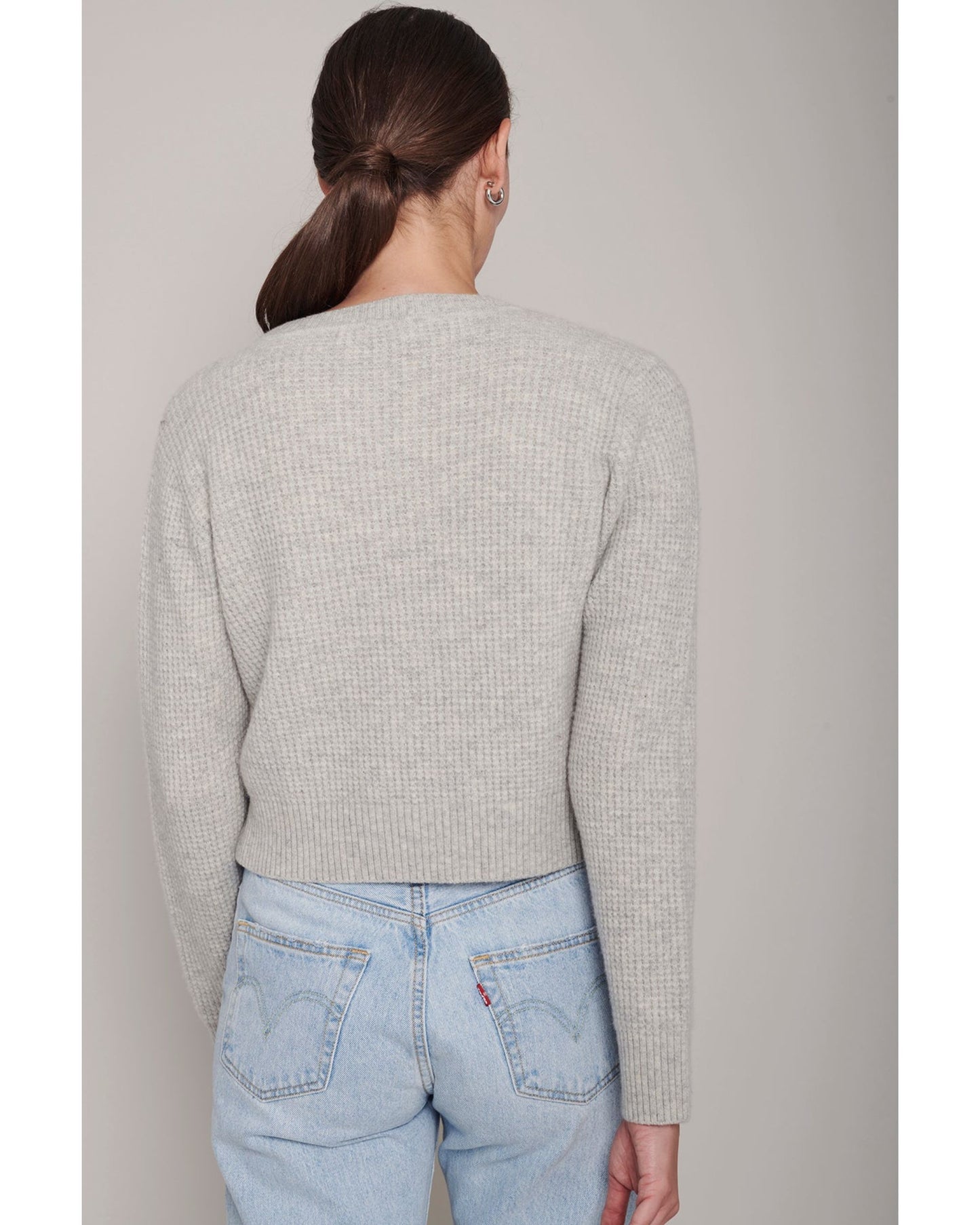 Organic by John Patrick Cora Cashmere Thermal Pullover Grey Melange