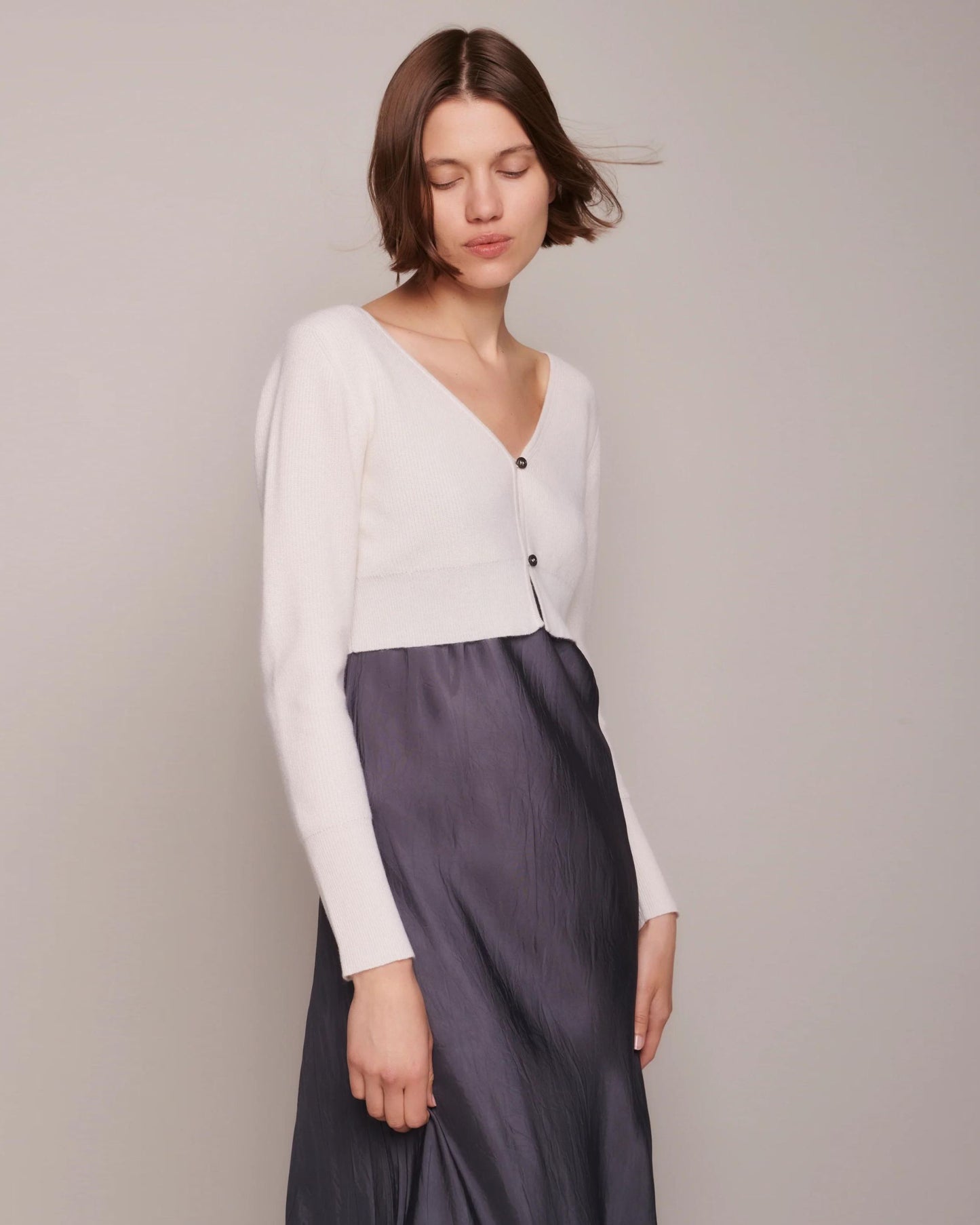 Organic by John Patrick Cashmere Shrug Off White