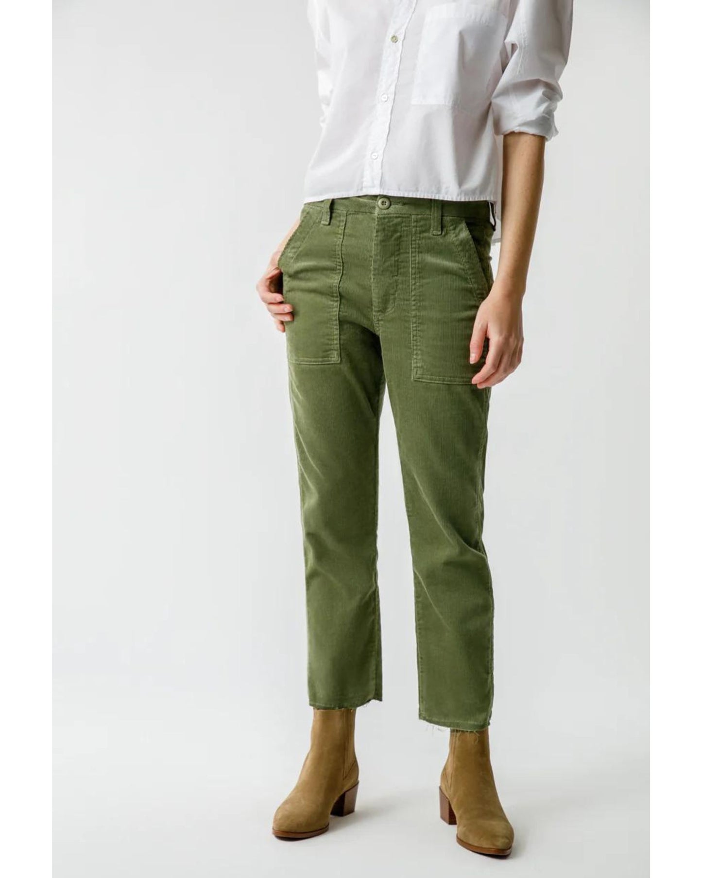 AMO Corduroy Easy Army Trouser Tea Leaf