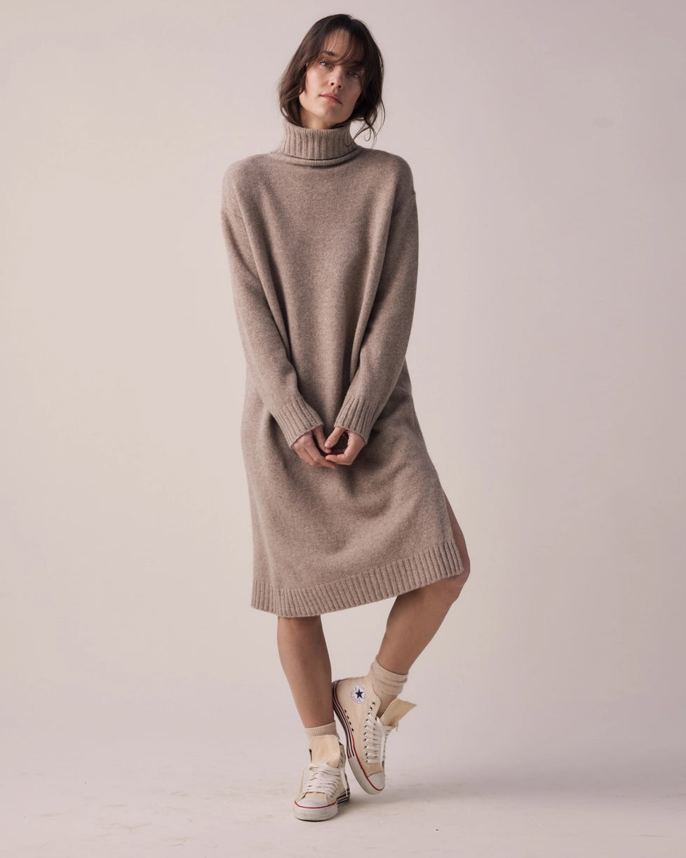 Amente Wool Turtleneck Midi Dress