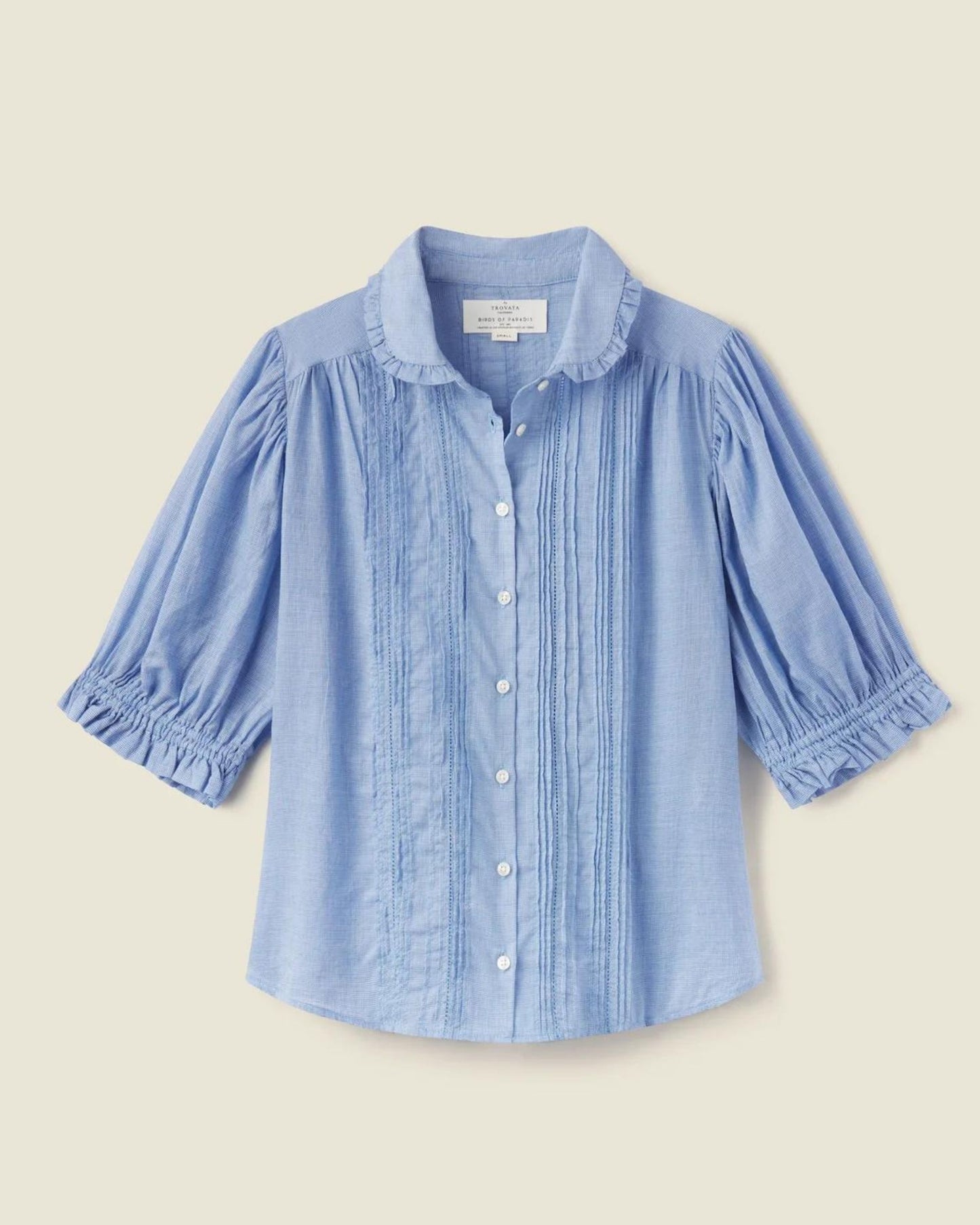 Trovata Gemma Blouse Blue Houndstooth