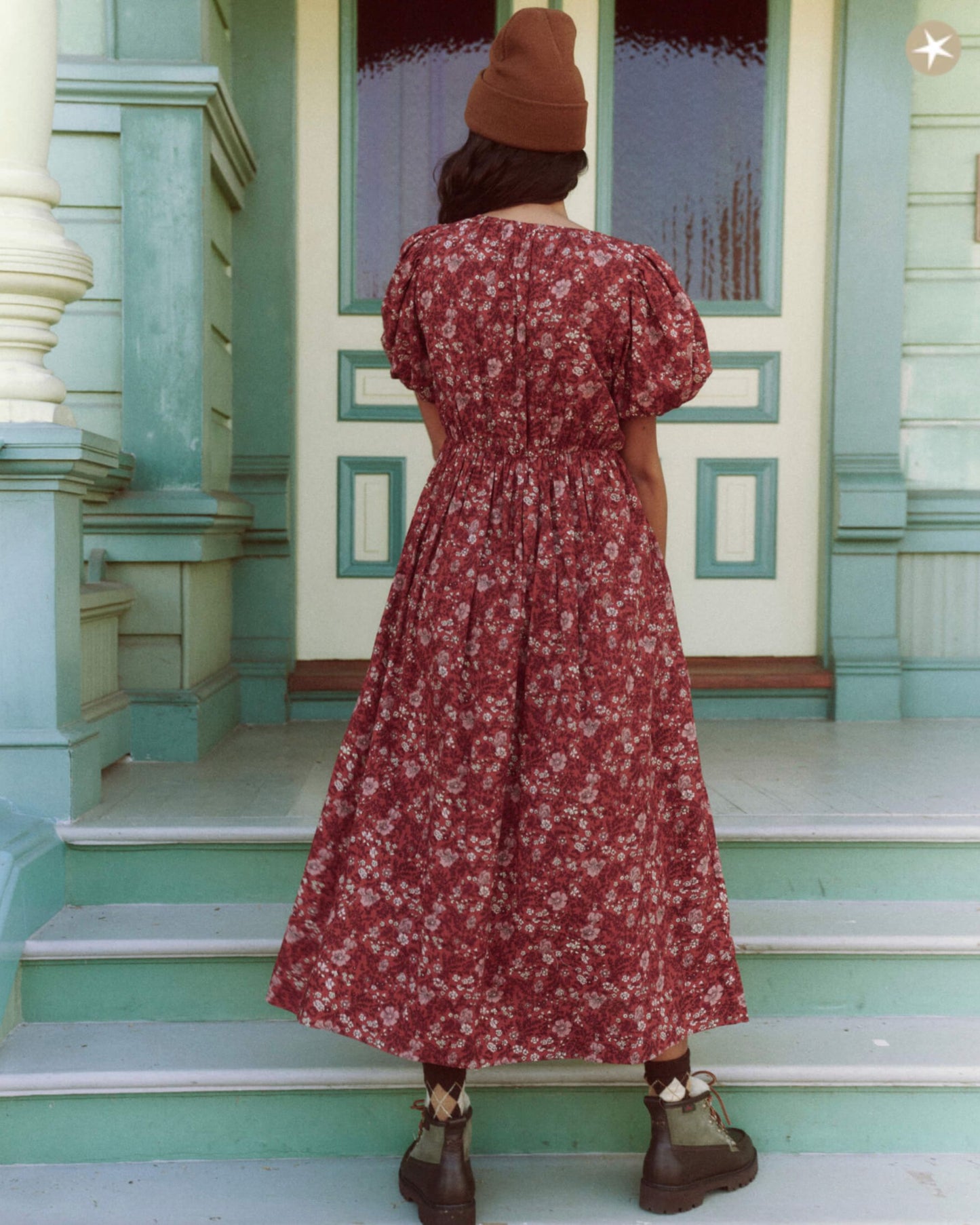 The Great The Gallery Dress Spice Mesa Foral Dress