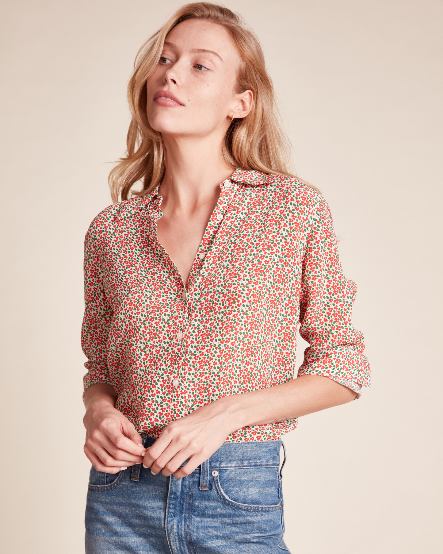 Trovata Jacquelin Shirt Carmine Ditsy