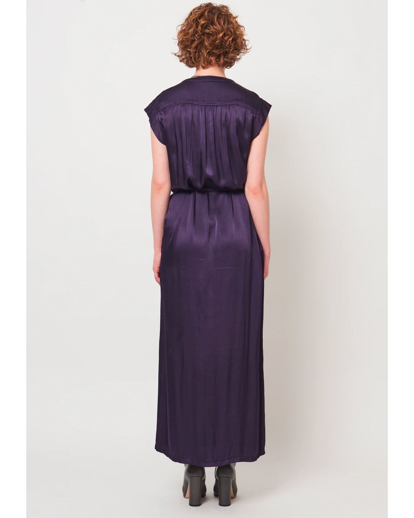Raquel Allegra Violet Maxi Dress Dark Eggplant