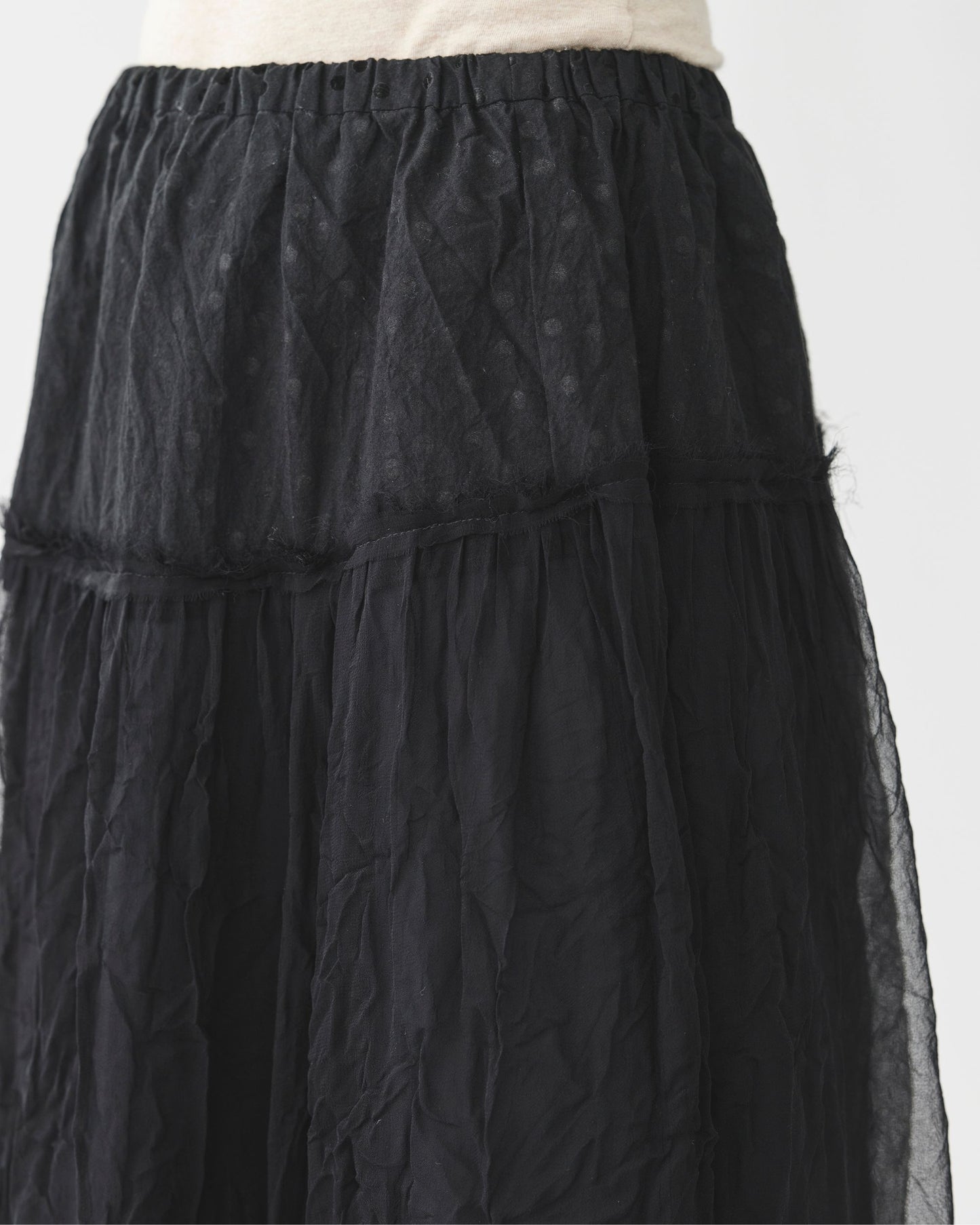 Pas de Calais Flock Print Skirt Black Cupro