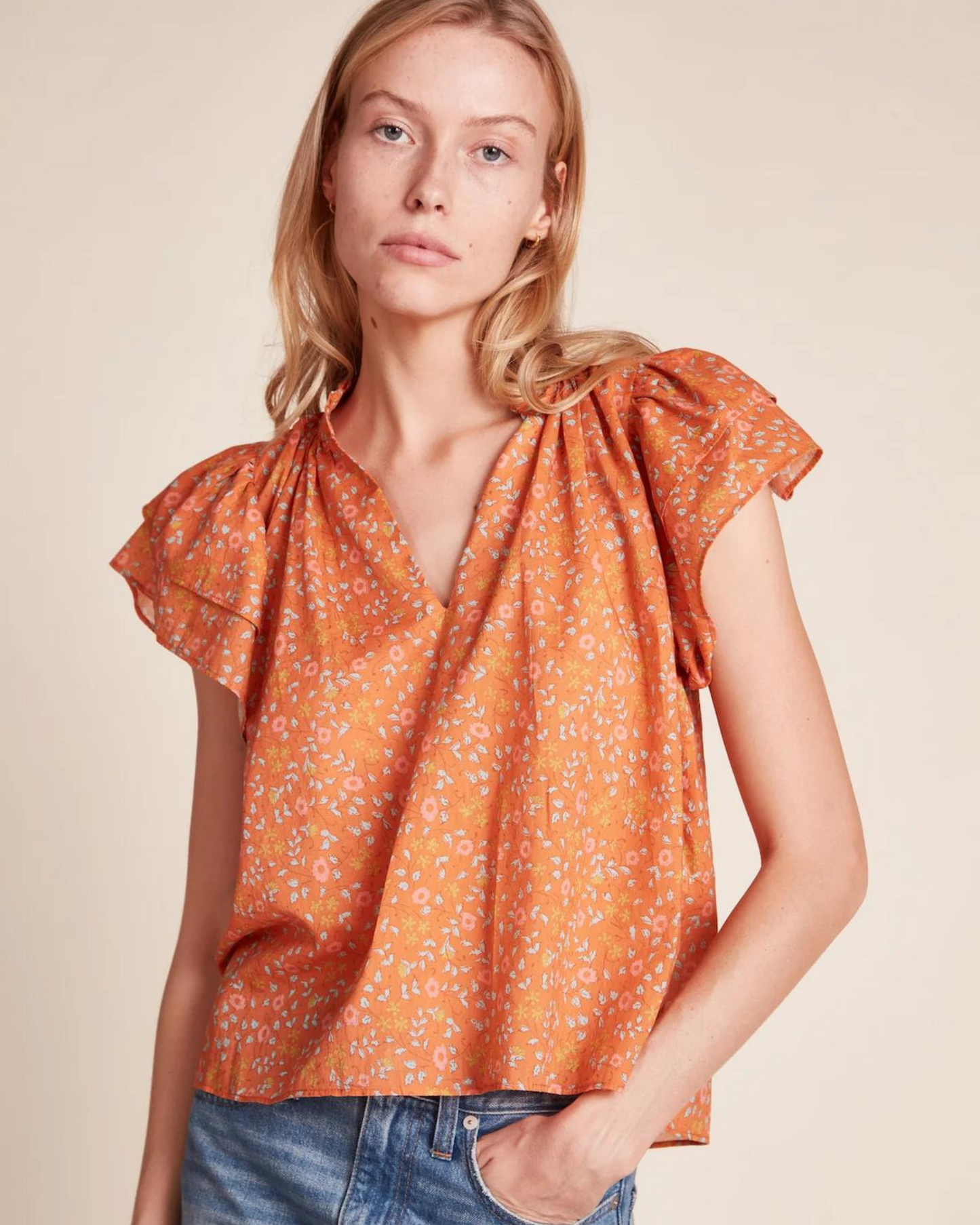 Trovata Clover Blouse Tumeric Ivy
