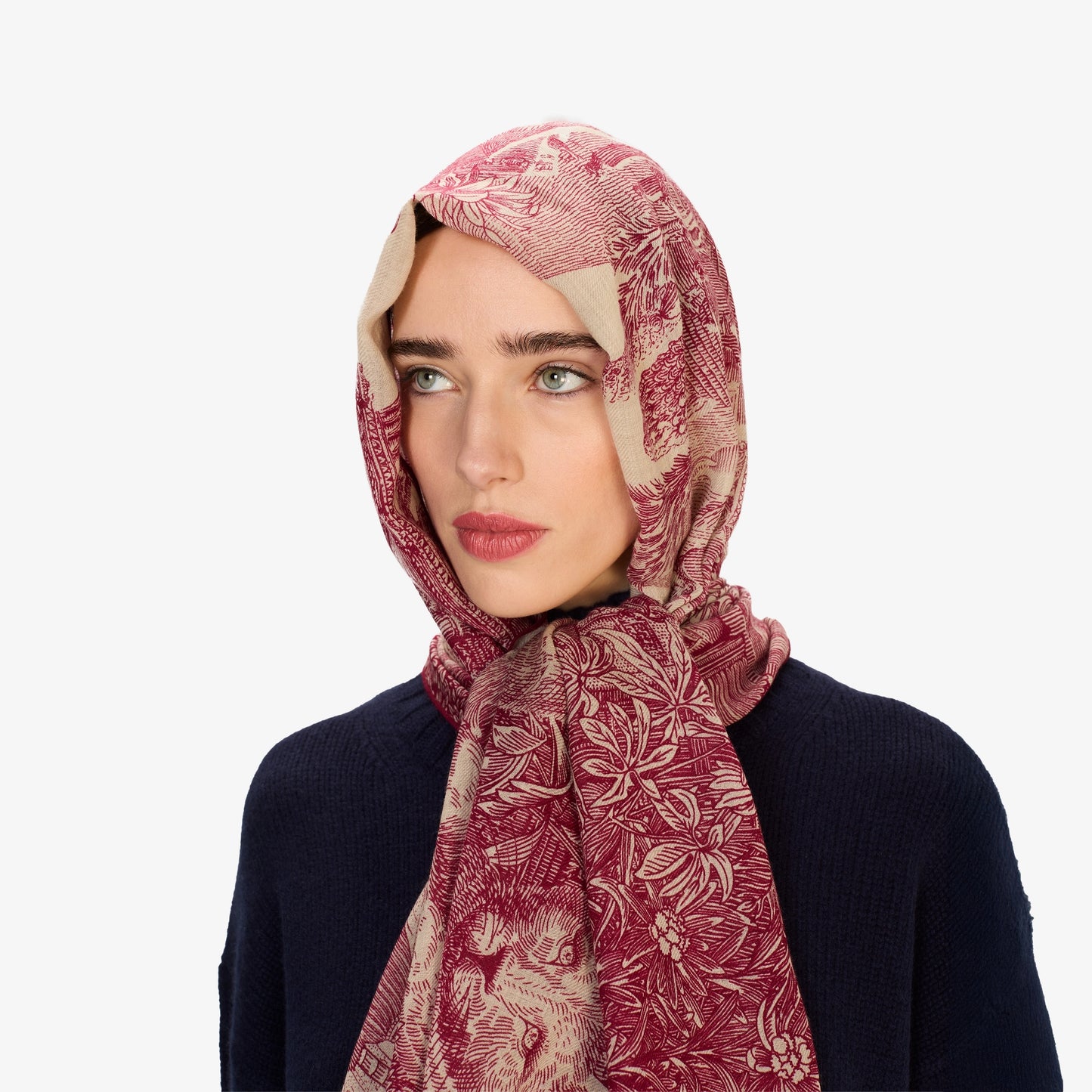 Inoui Editions Scarf 100 Wool Silk Piranesi Red-Inoui Editions-Thistle Hill