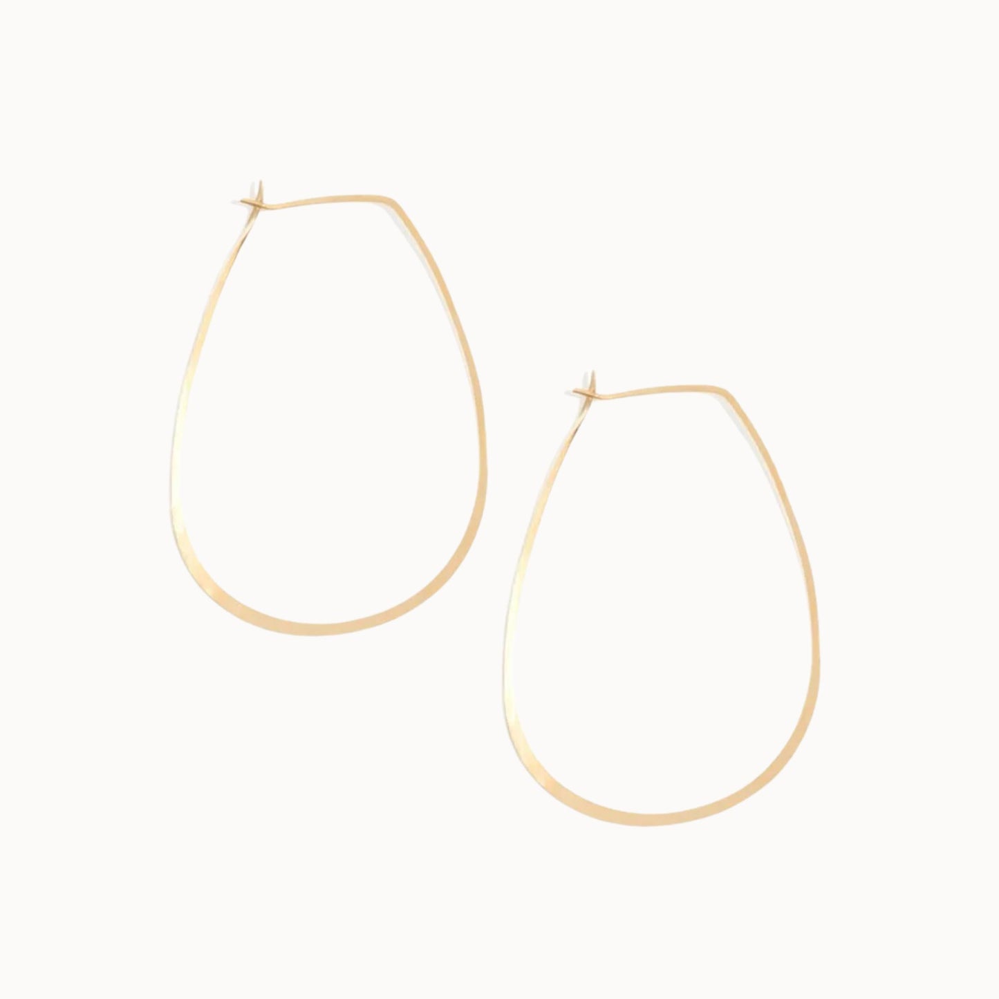 Melissa Joy Manning 14k Gold 1.5 inch Teardrop Hoop-Melissa Joy Manning-Thistle Hill
