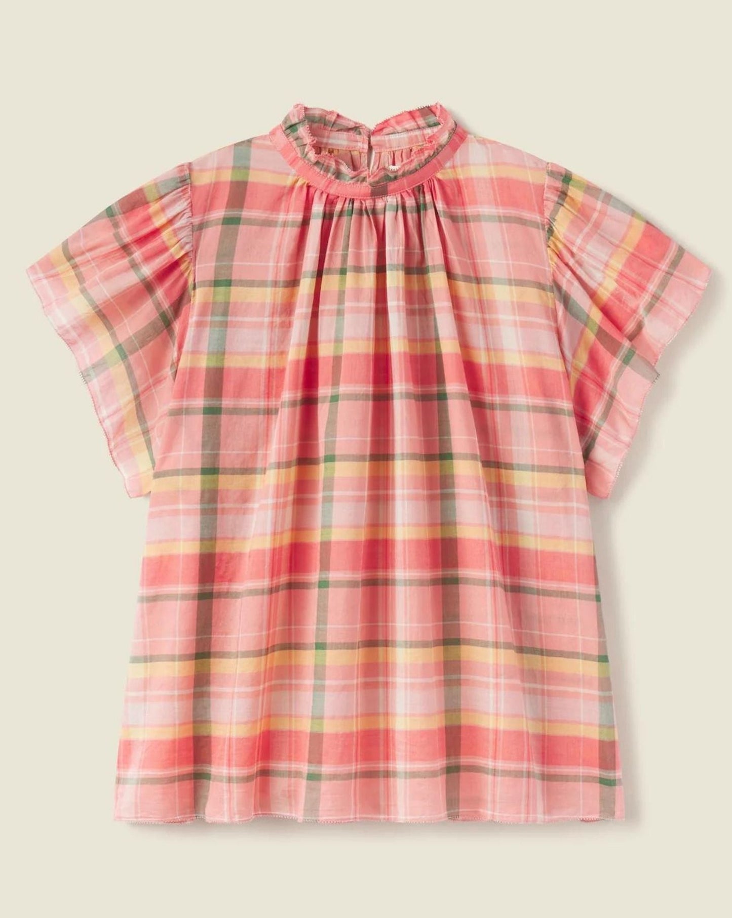Trovata Carla Highneck Shirt Marmelade Plaid
