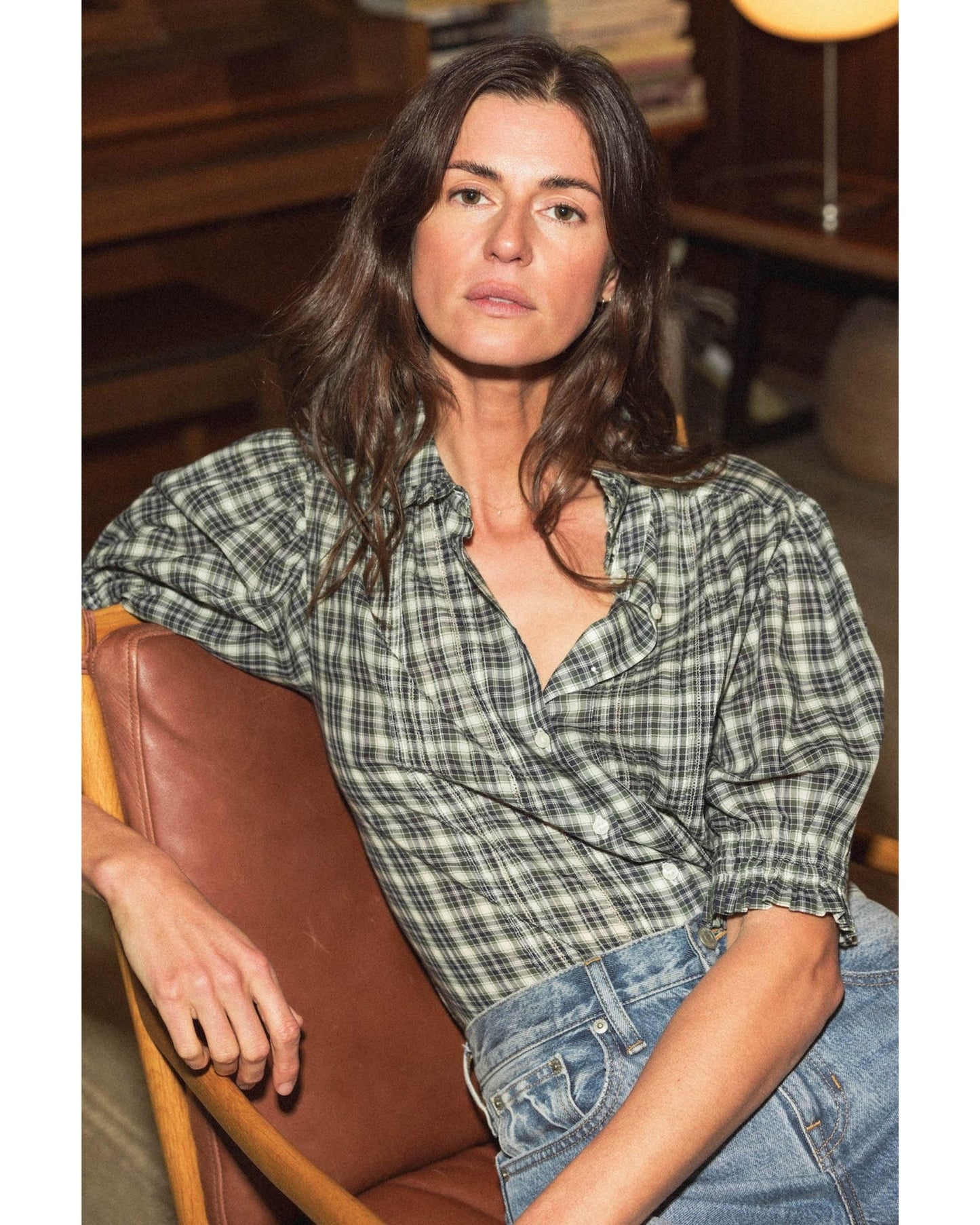 Trovata Gemma Blouse Tiburon Plaid