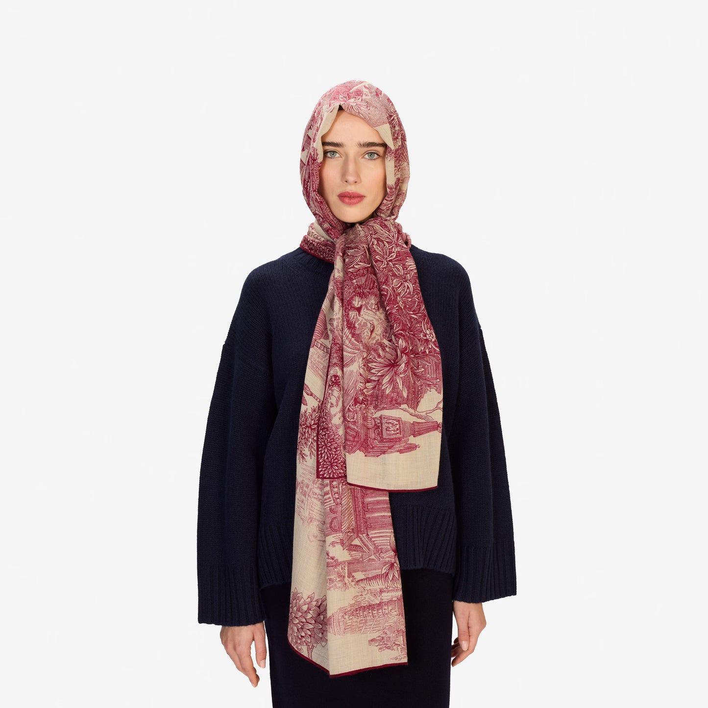 Inoui Editions Scarf 100 Wool Silk Piranesi Red