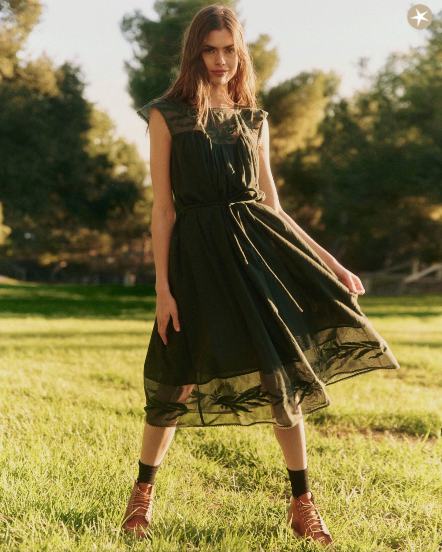 The Great Dawn Dress Vintage Moss