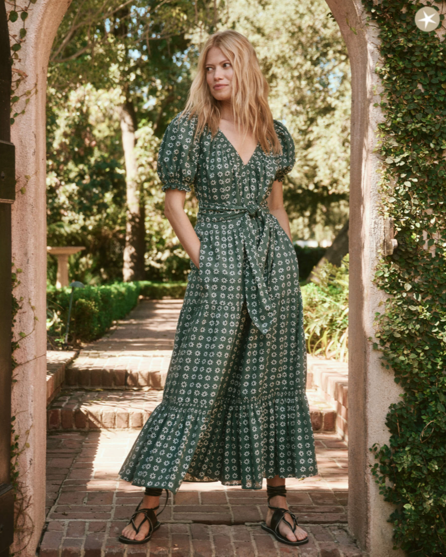 The Great Dakota Dress Palm Leaf Floral