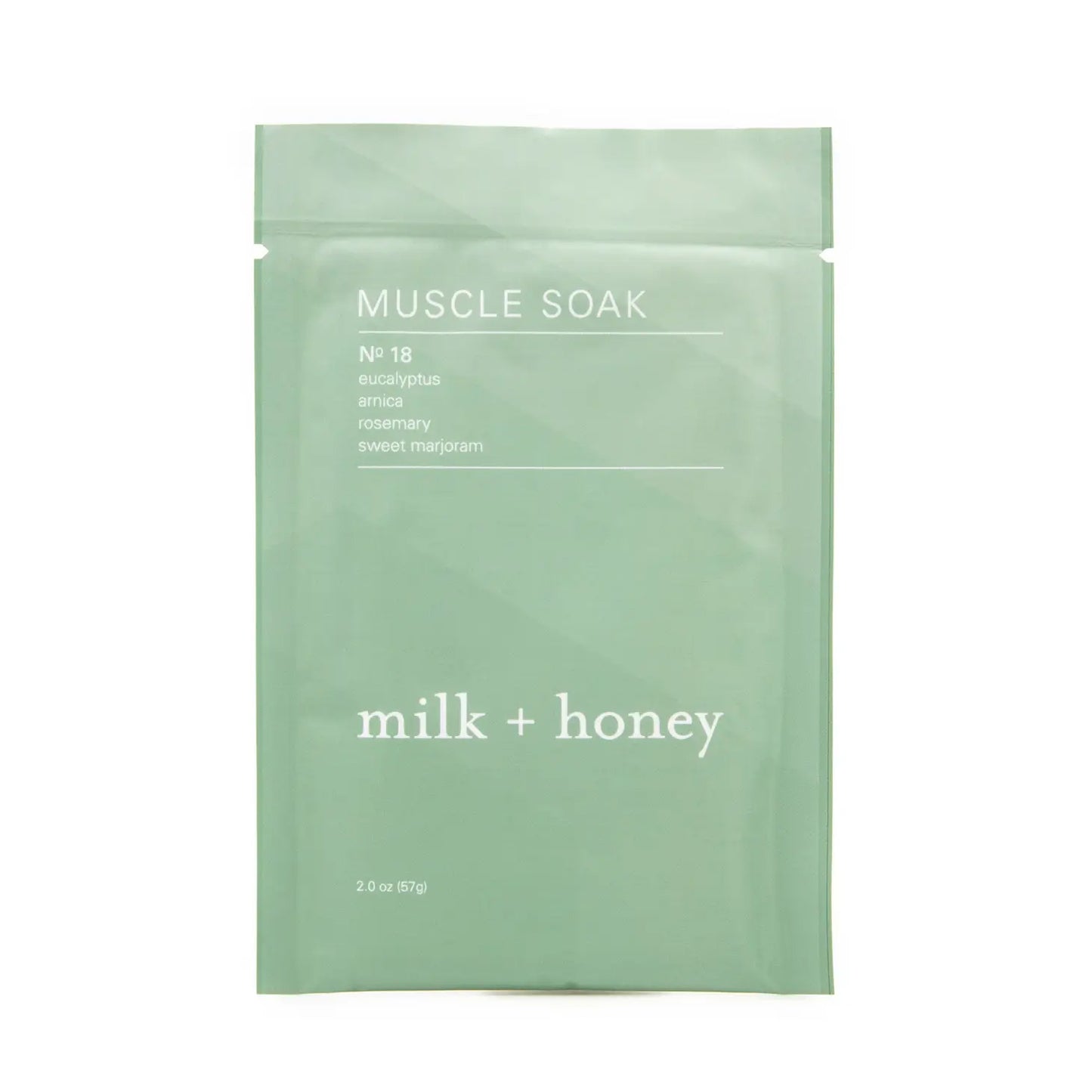 Milk + Honey Muscle Soak Nº 18: Eucalyptus, Arnica, Rosemary, Sweet Marjoram Pouch-Milk + Honey-Thistle Hill