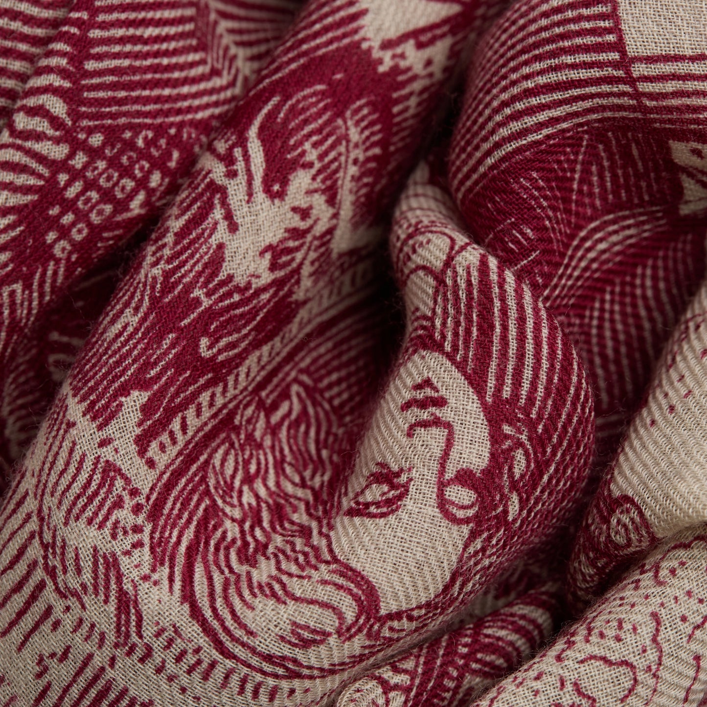 Inoui Editions Scarf 100 Wool Silk Piranesi Red-Inoui Editions-Thistle Hill