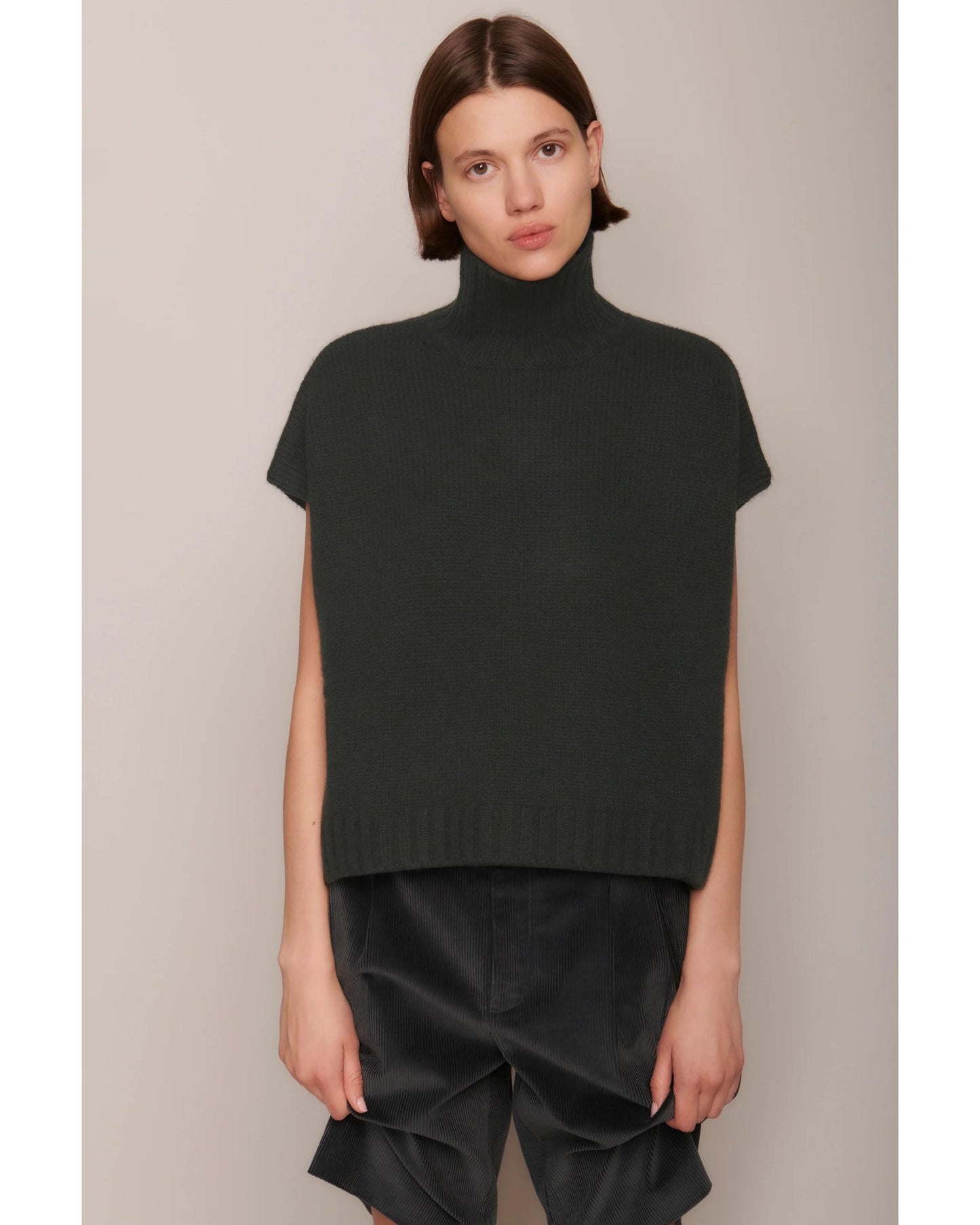 Organic by John Patrick Cashmere Turtleneck Gilet Loden-Organic by John Patrick-Thistle Hill