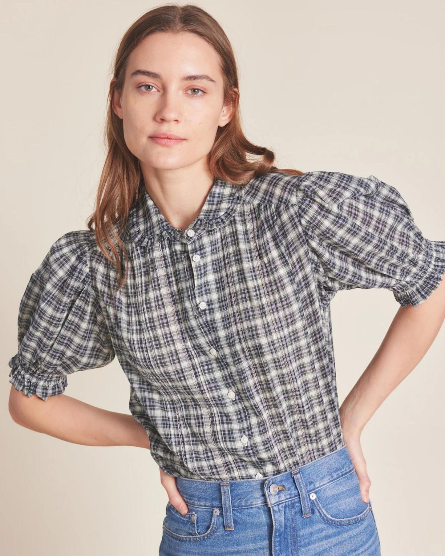 Trovata Gemma Blouse Tiburon Plaid