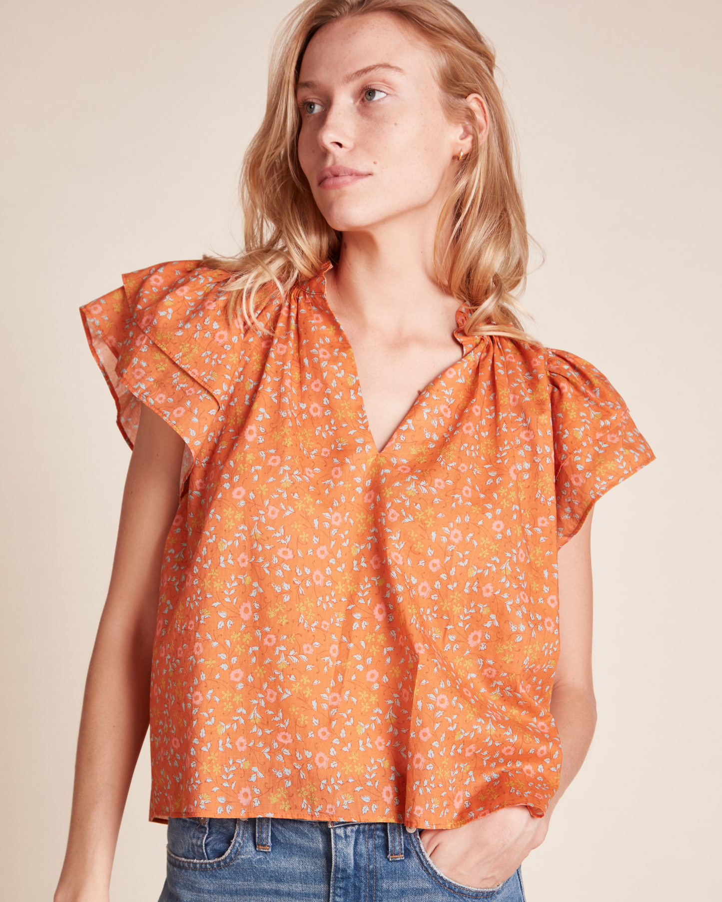 Trovata Clover Blouse Tumeric Ivy