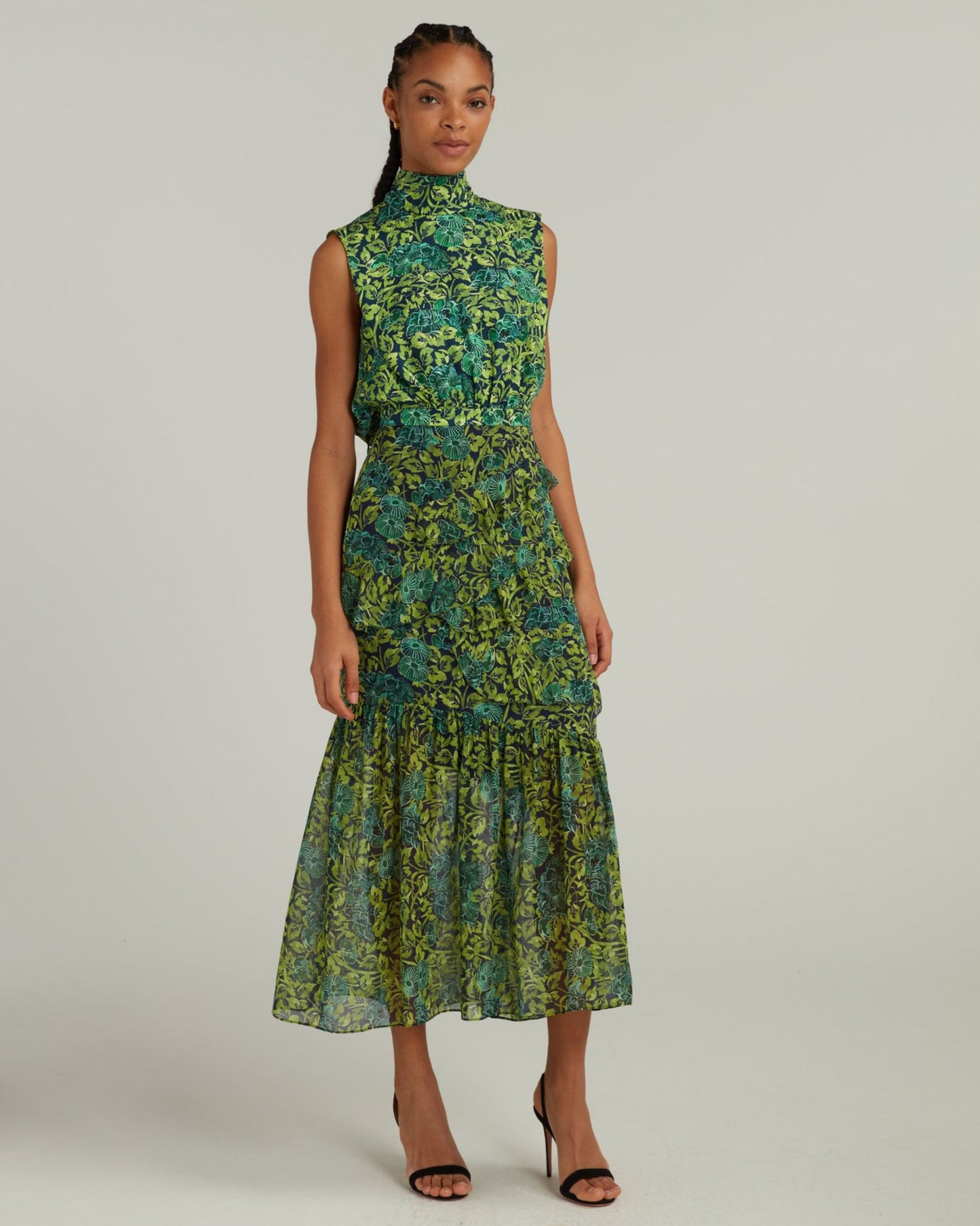 Saloni Fleur Dress Woodland