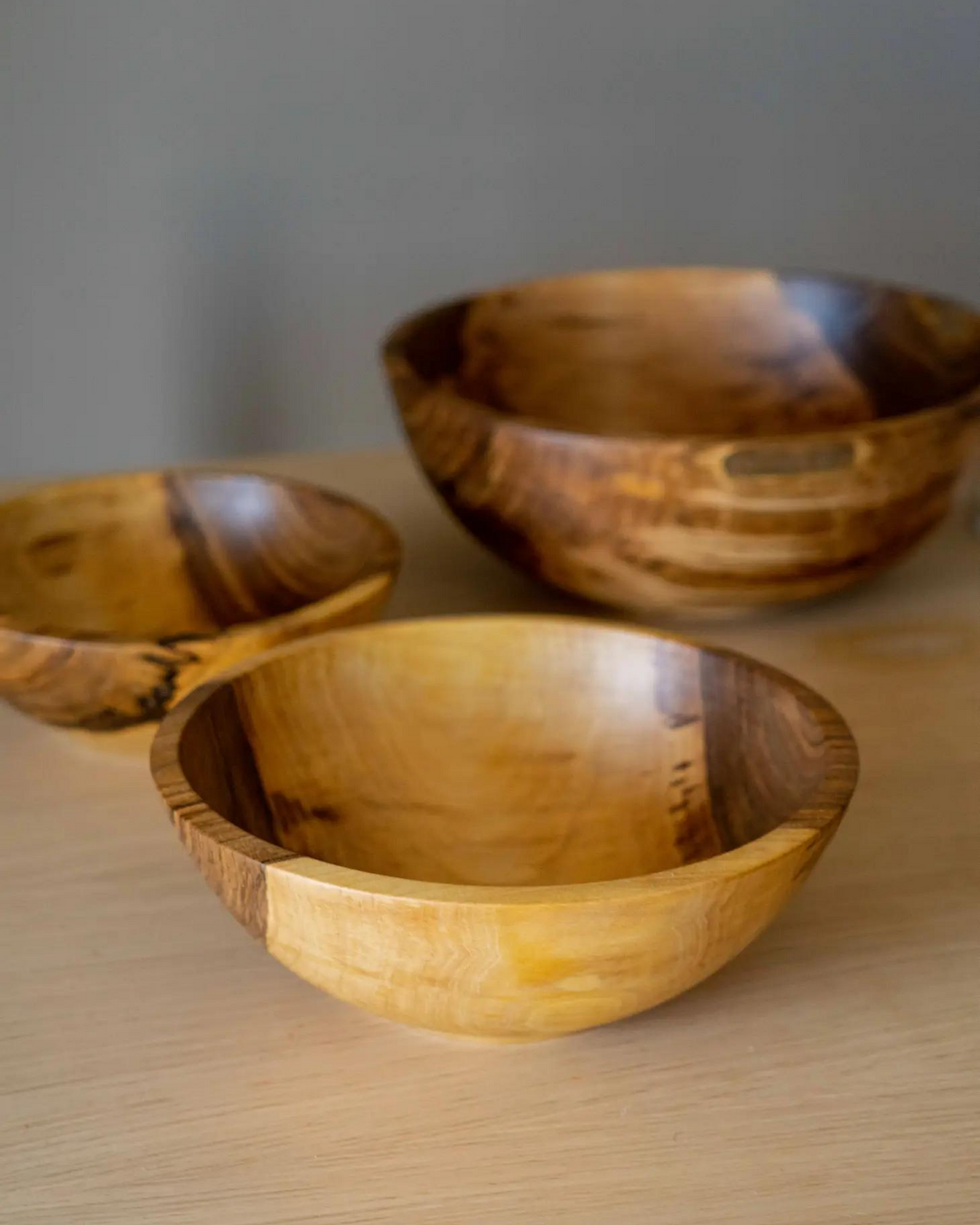 Hand-Carved Wooden Nesting Bowl Set