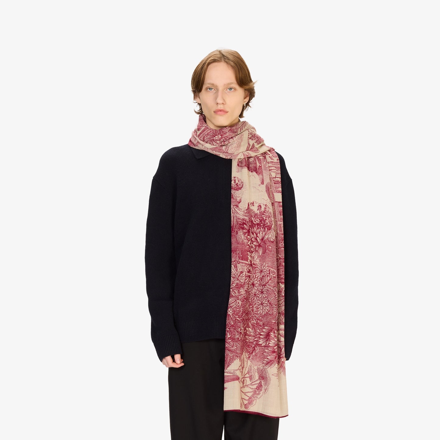 Inoui Editions Scarf 100 Wool Silk Piranesi Red-Inoui Editions-Thistle Hill