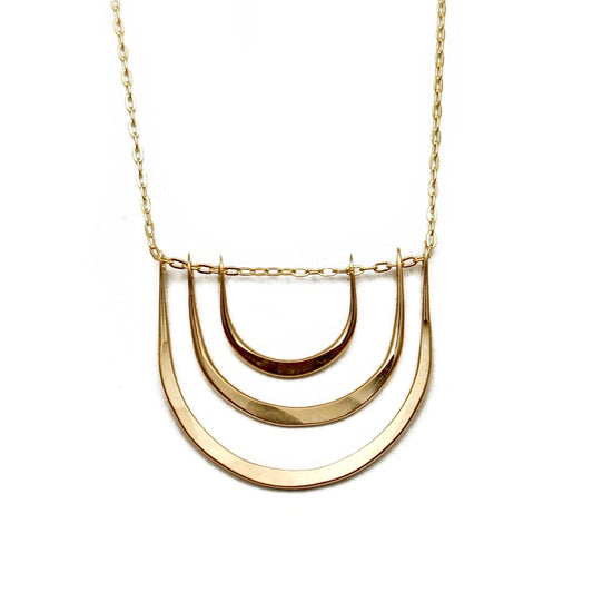 Carolyn Keys Triple Arc Necklace Gold-Carolyn Keys-Thistle Hill