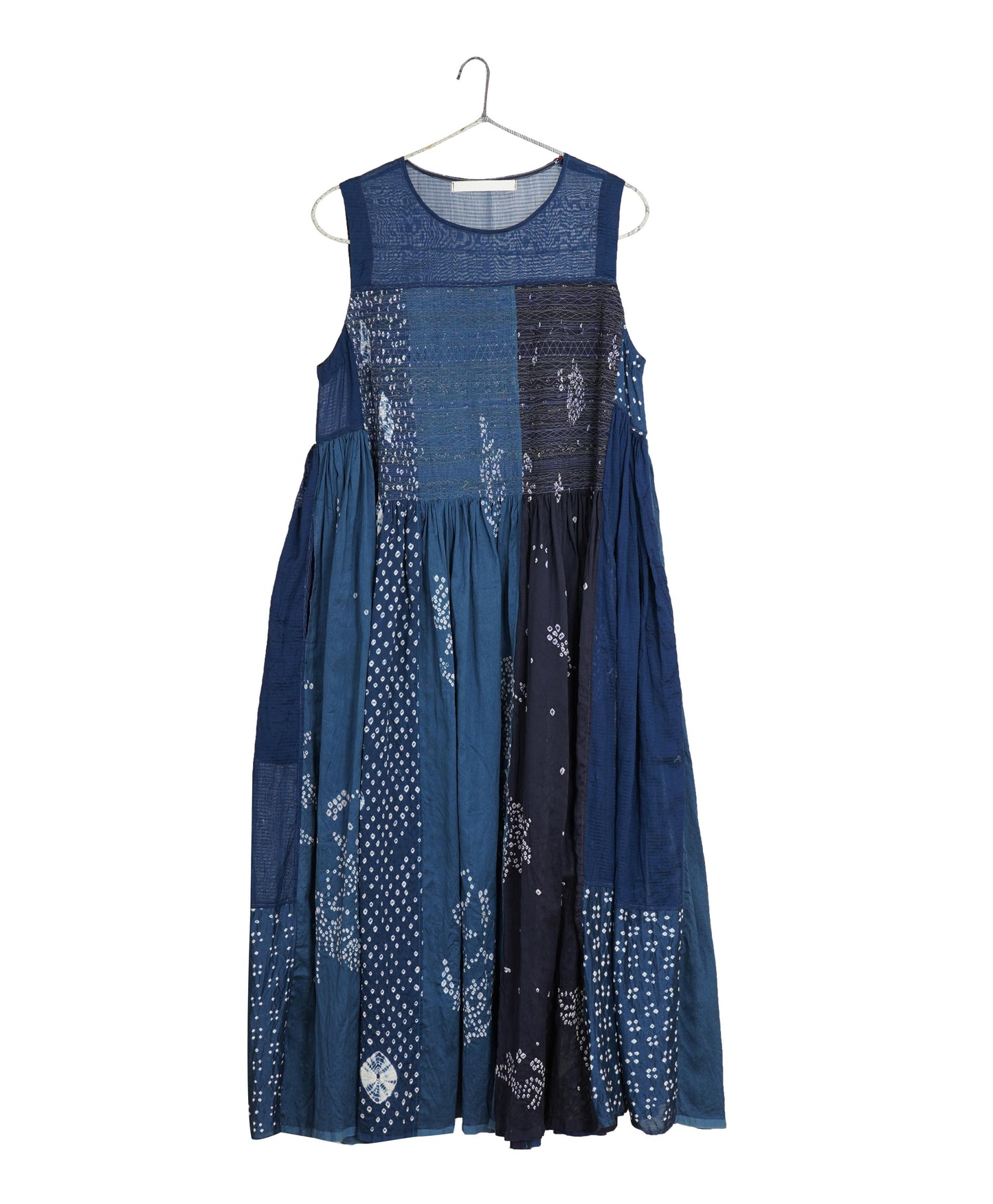 Injiri Indigo Sleeveless Cotton + Silk Dress-Injiri-Thistle Hill