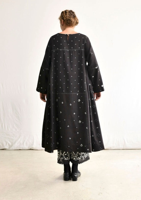 Maku Marina Black with Embroidered Blue Dress-Maku-Thistle Hill