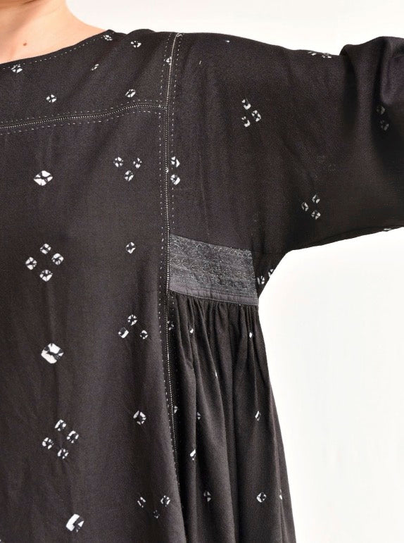 Maku Marina Black with Embroidered Blue Dress-Maku-Thistle Hill