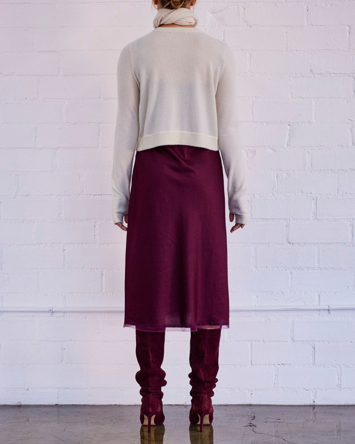 Brazeau Tricot Classic Slip Dress Wine-Brazeau Tricot-Thistle Hill
