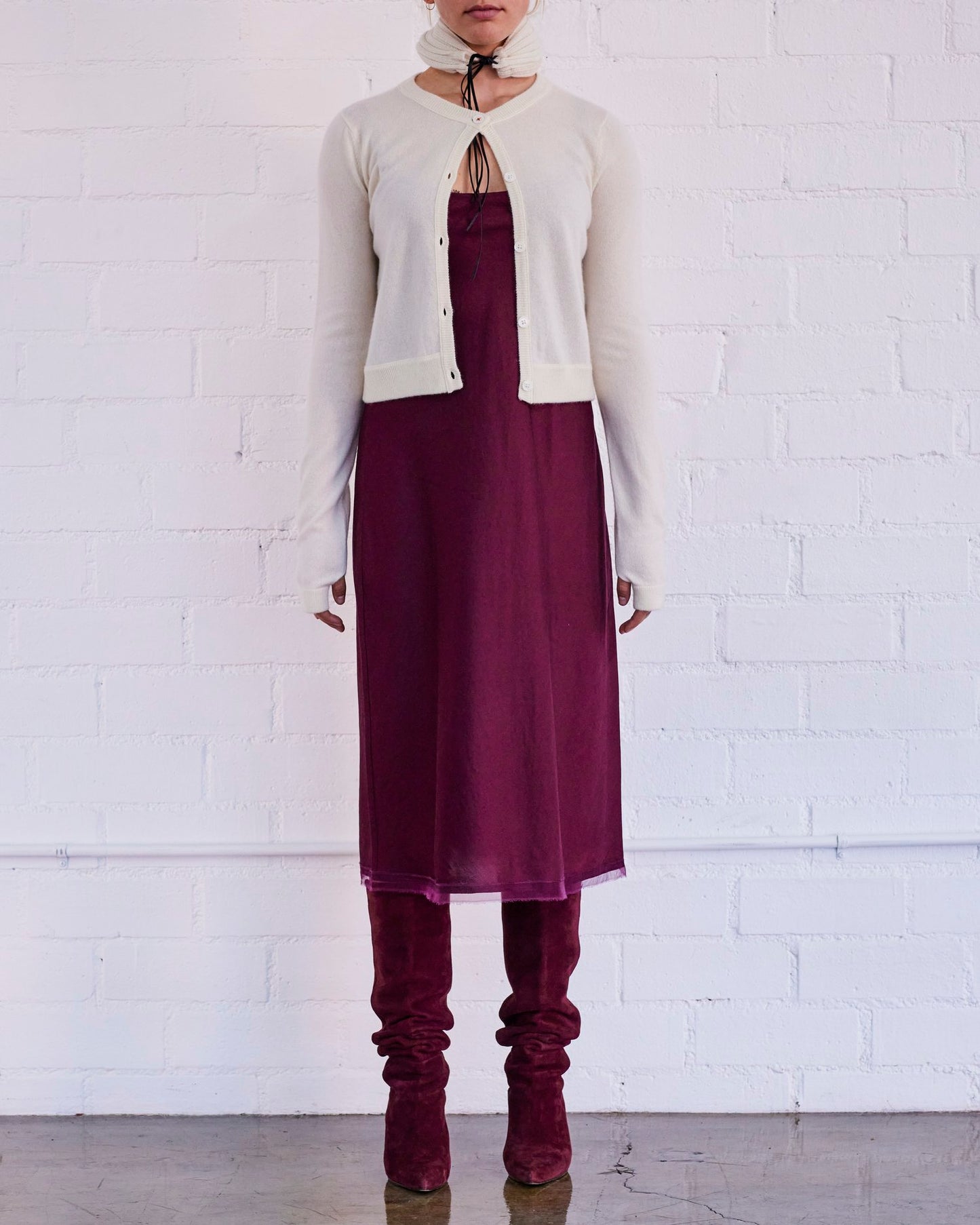 Brazeau Tricot Classic Slip Dress Wine-Brazeau Tricot-Thistle Hill