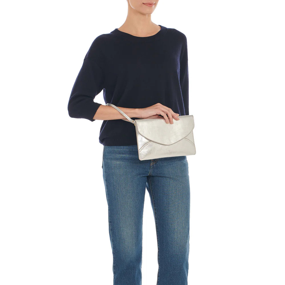 Il Bisonte Clutch Esperia Silver Brass Hardware-Il Bisonte-Thistle Hill
