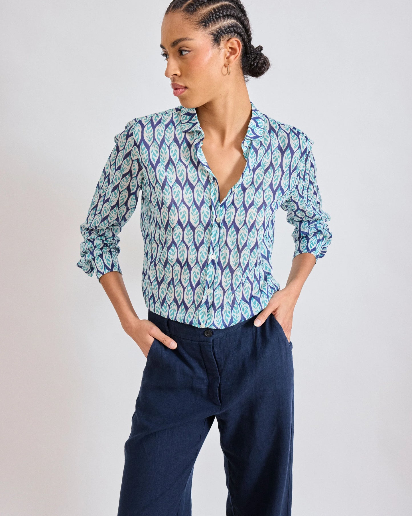 Hartford Corazon Blue Shirt-Hartford-Thistle Hill