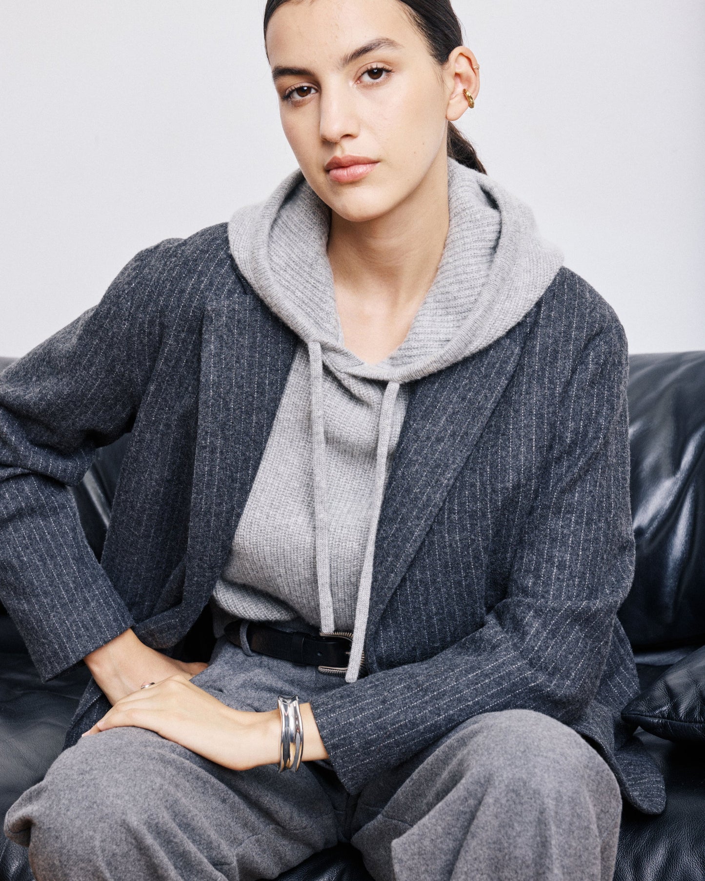 Hartford Woven Jacket Victo Dark Grey & White-Hartford-Thistle Hill