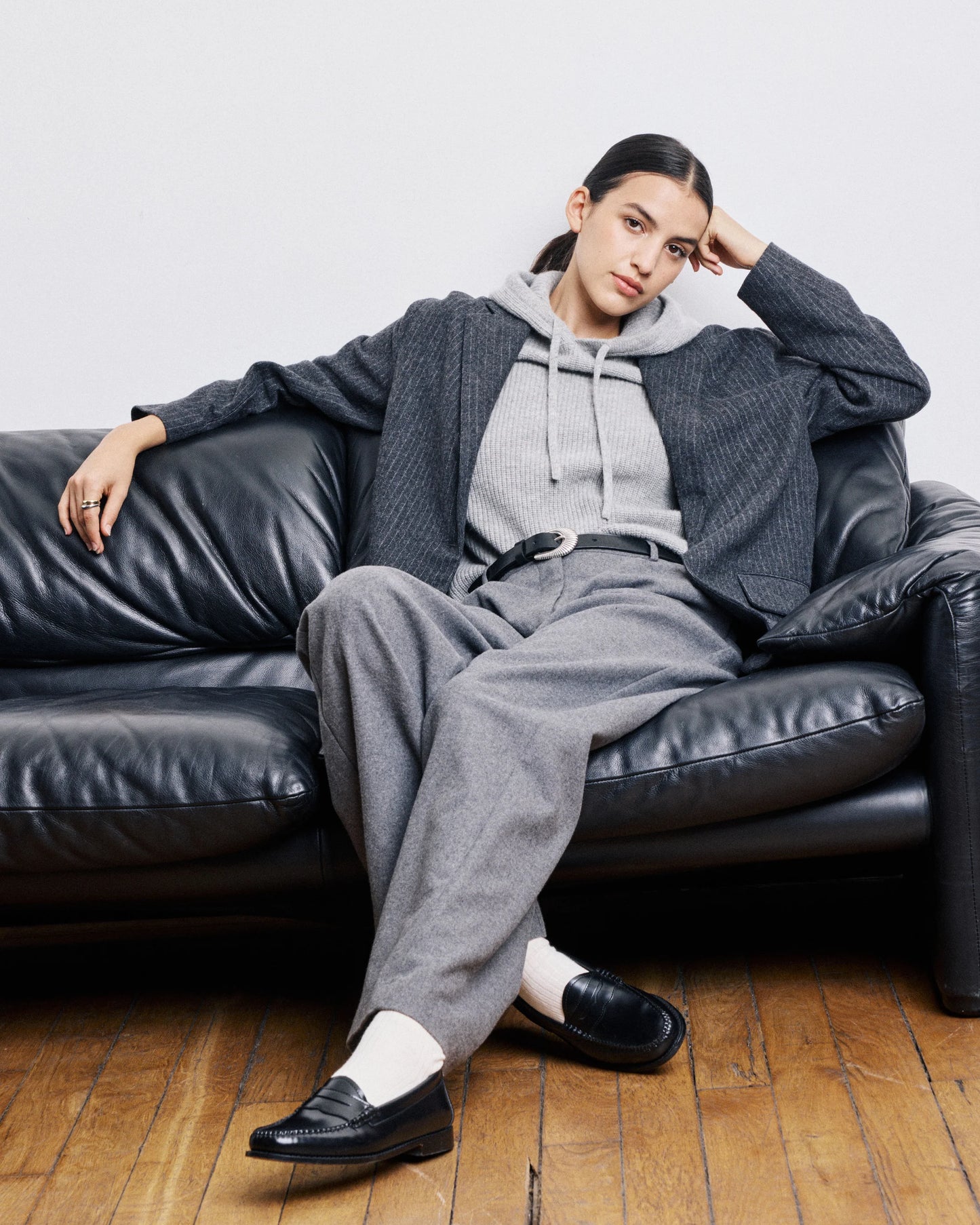 Hartford Woven Jacket Victo Dark Grey & White-Hartford-Thistle Hill