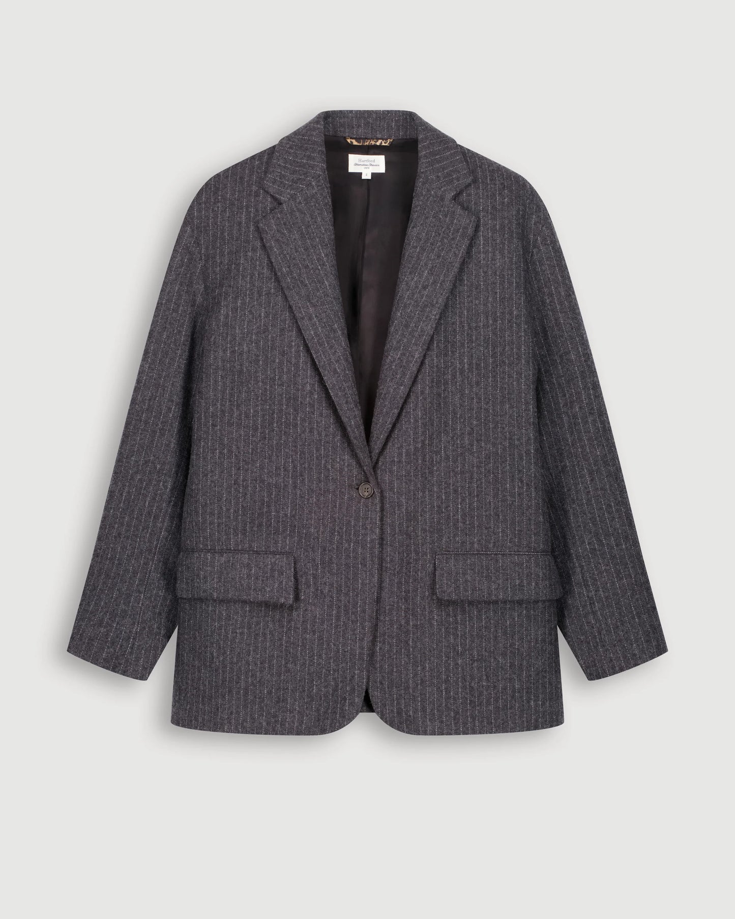 Hartford Woven Jacket Victo Dark Grey & White-Hartford-Thistle Hill