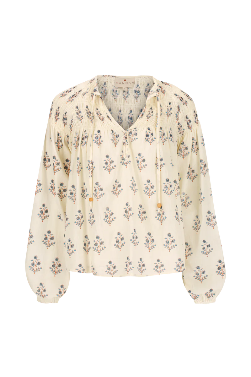 Hannah Art Wear Carmen Blouse Palma Sapphire-Hannah Art Wear-Thistle Hill