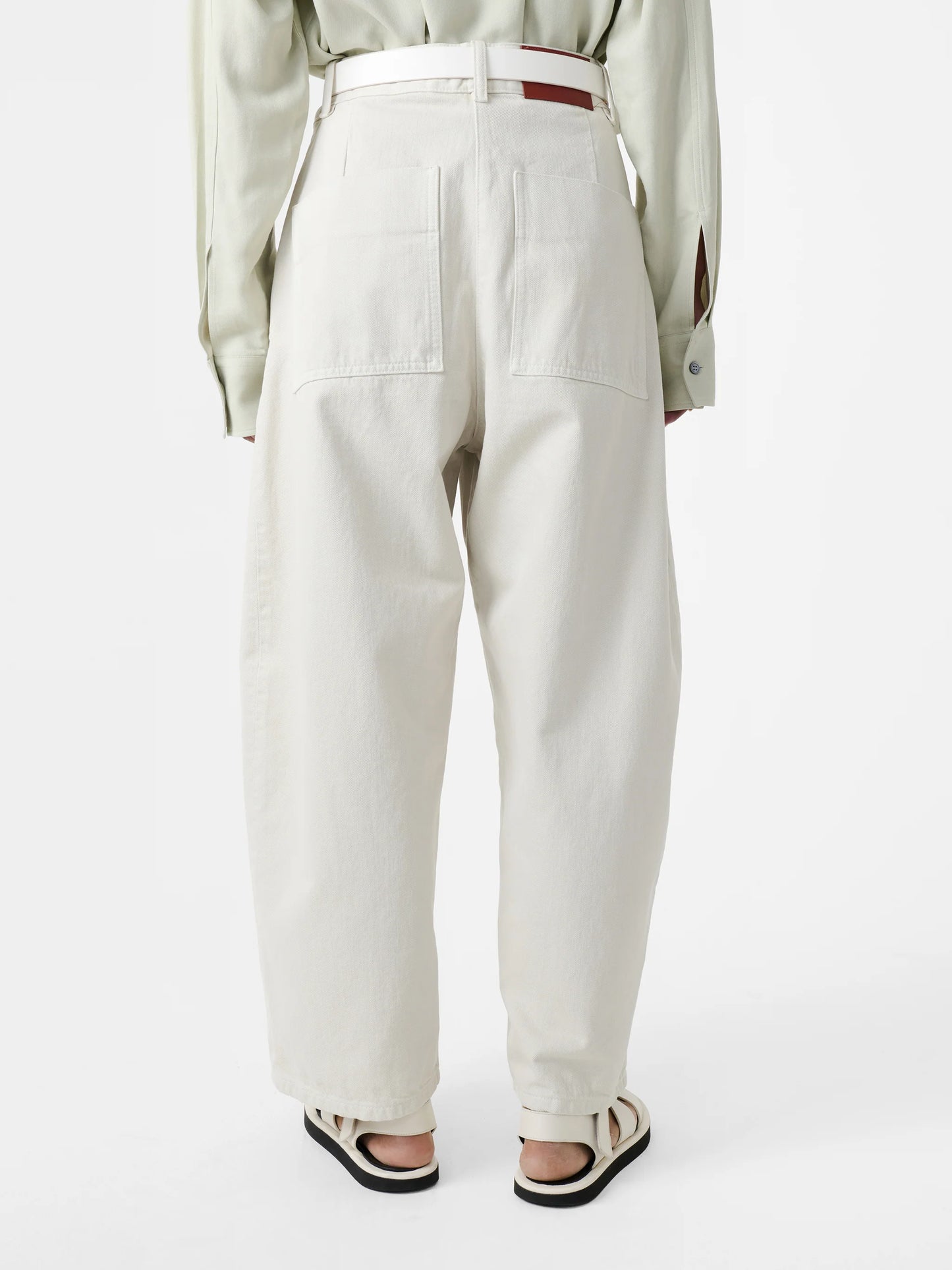 Studio Nicholson Chalco Denim Wide Crop Pant Ice-Studio Nicholson-Thistle Hill