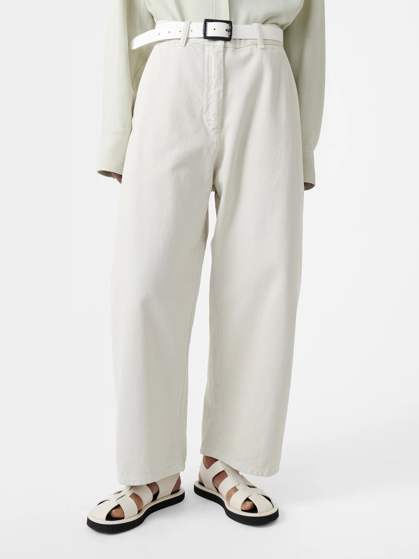 Studio Nicholson Chalco Denim Wide Crop Pant Ice-Studio Nicholson-Thistle Hill