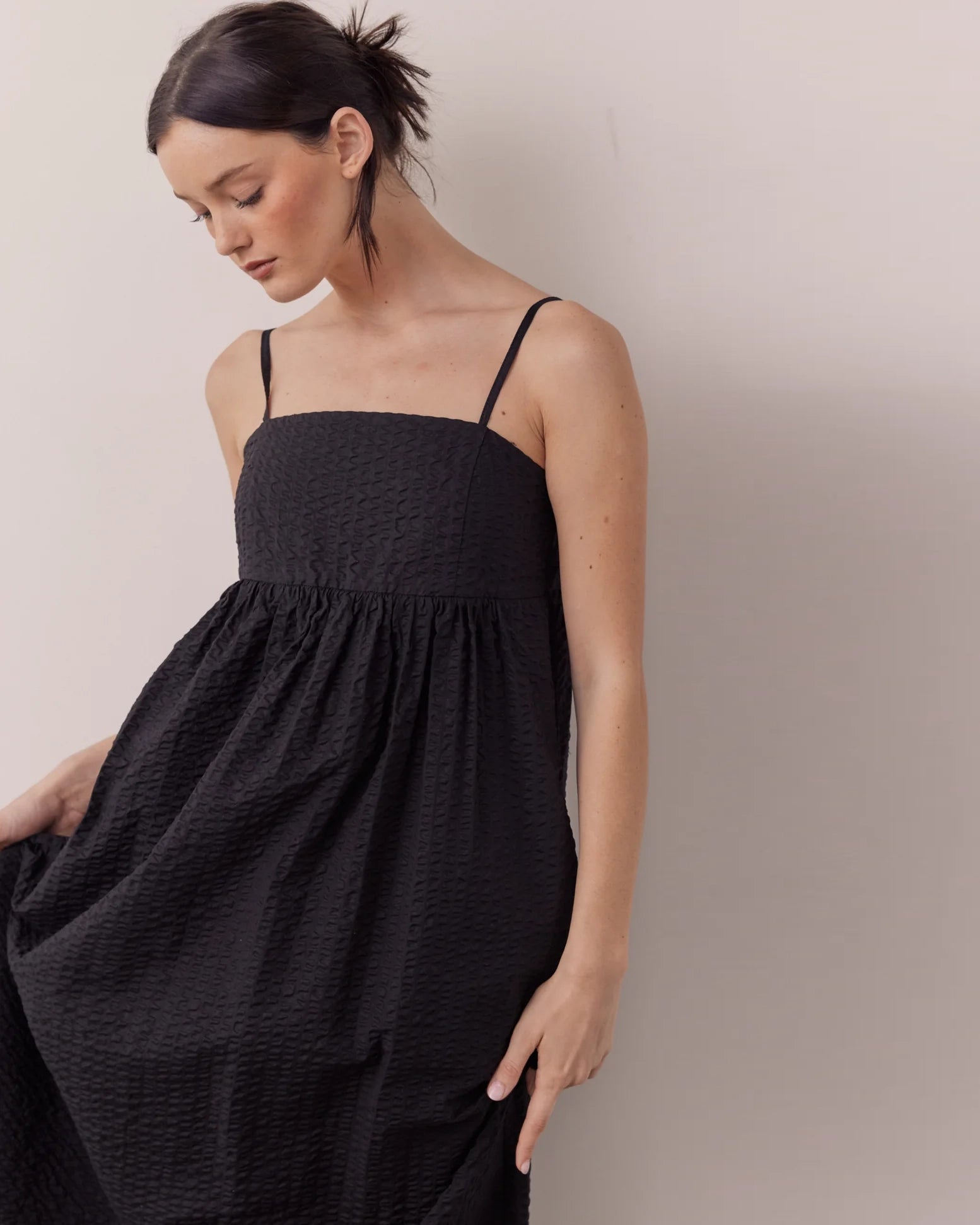 black cami midi dress Black Coast Jacquard Cami Midi Dress