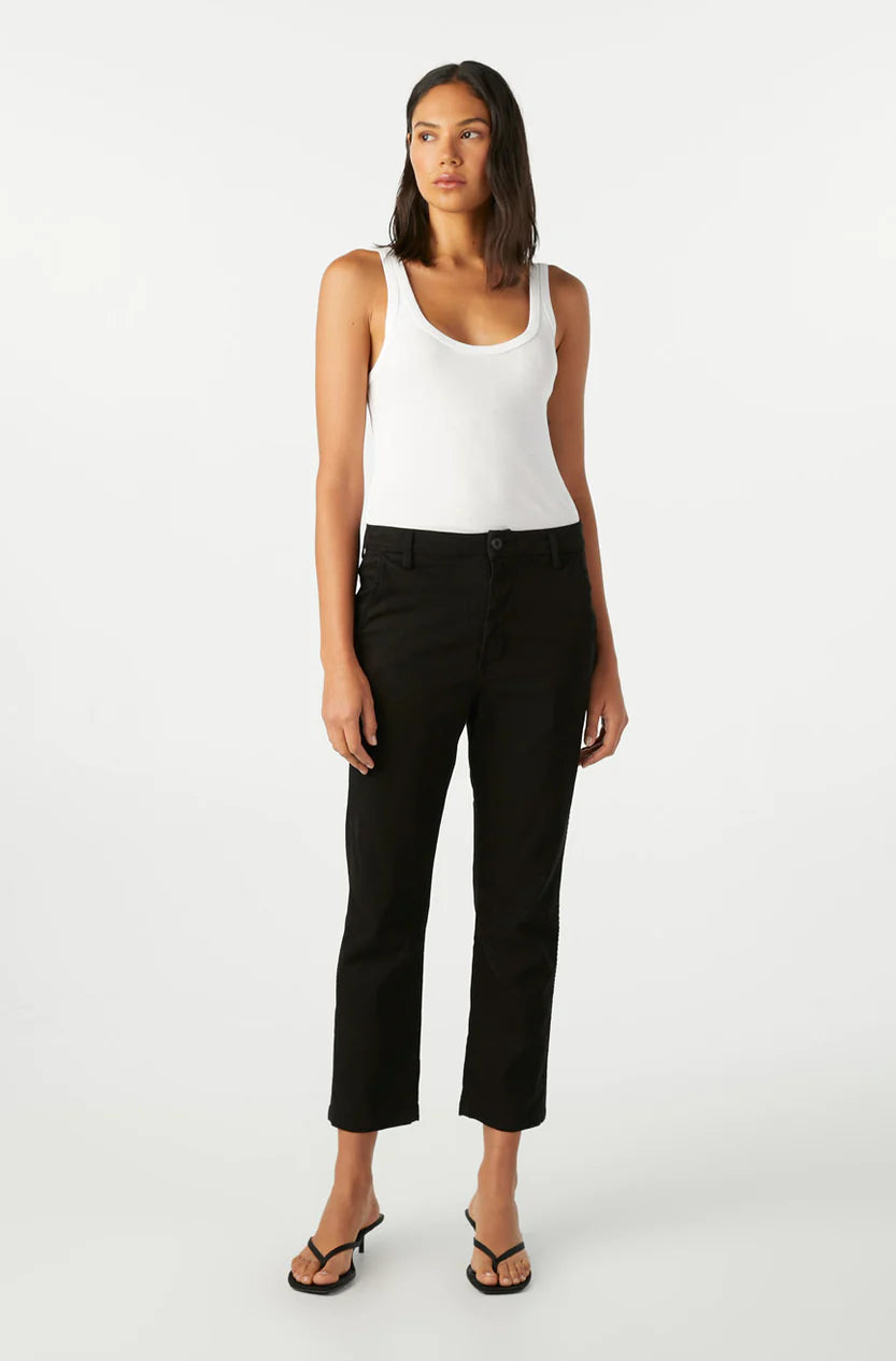 AMO Easy Trouser Relaxed Crop Straight Black-AMO-Thistle Hill